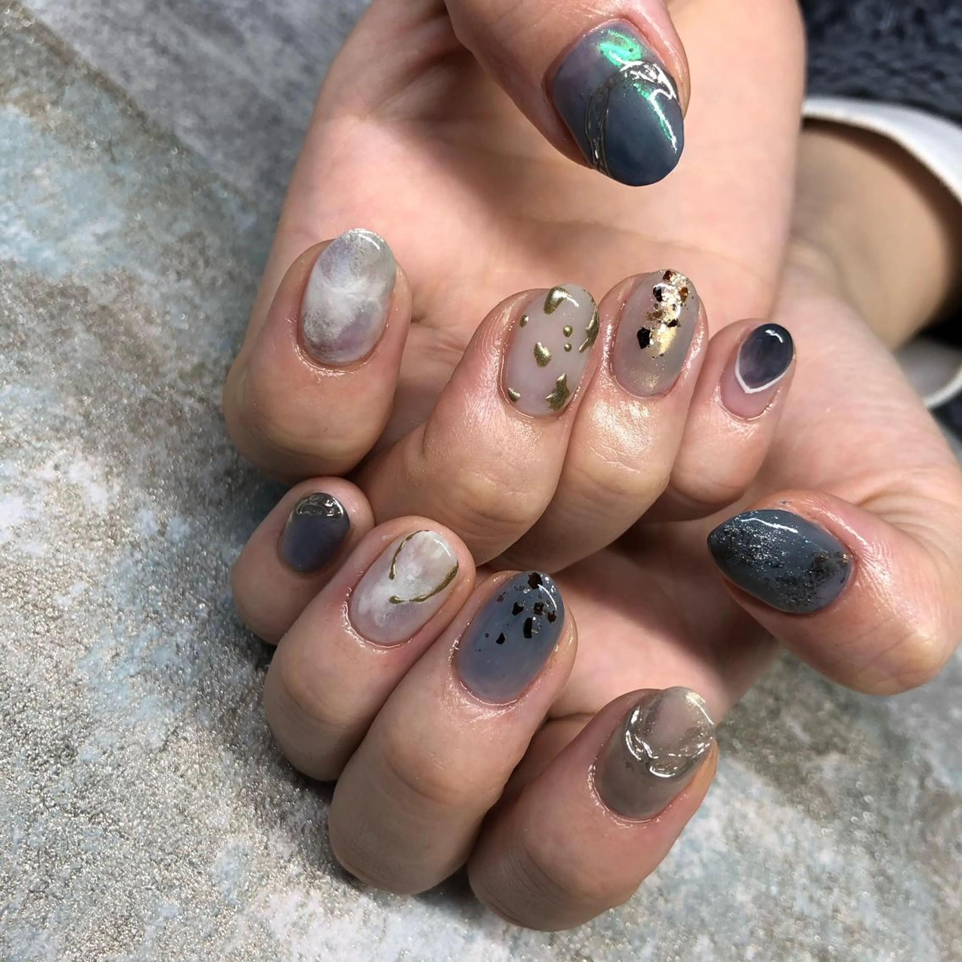 ロング カラー ヘアアレンジ キッズ ネイル マツエク・マツパ 福田 加奈のネイルデザイン