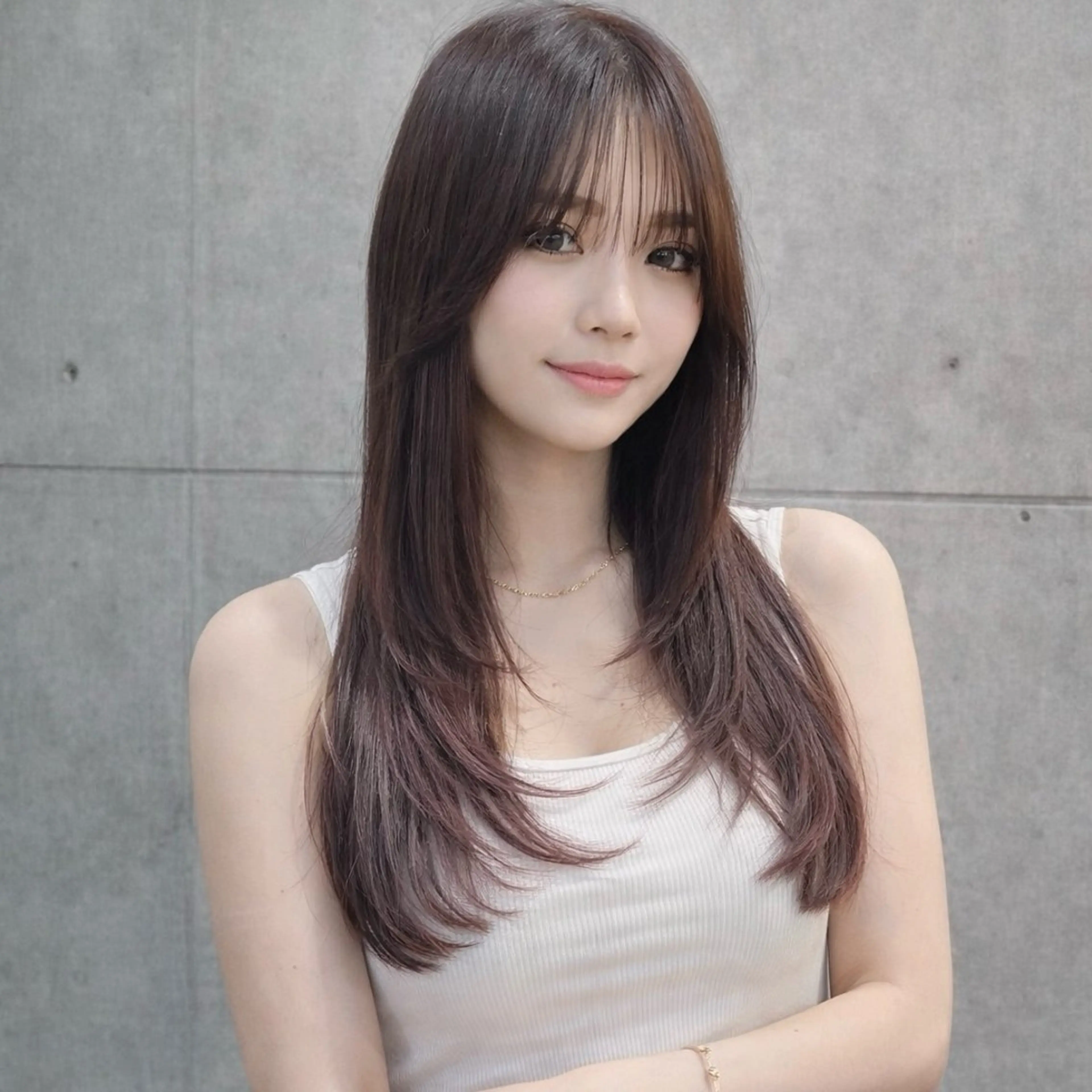 セミロング カラー カット ヘアカラー トリートメント 一ノ瀬 暁のヘアスタイル