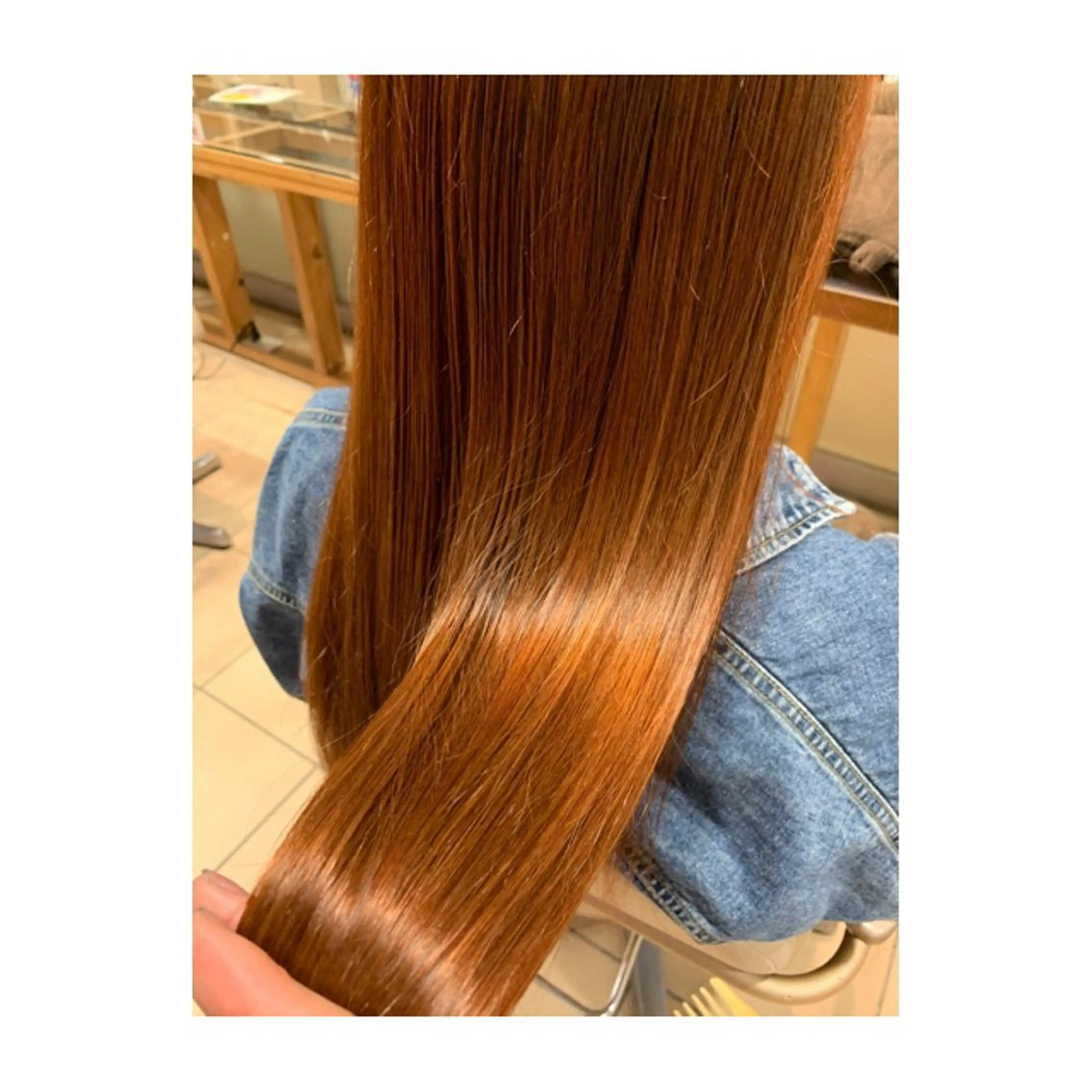 ロング カラー オレンジ トリートメント 松戸　kiju オーナースタイリストのヘアスタイル