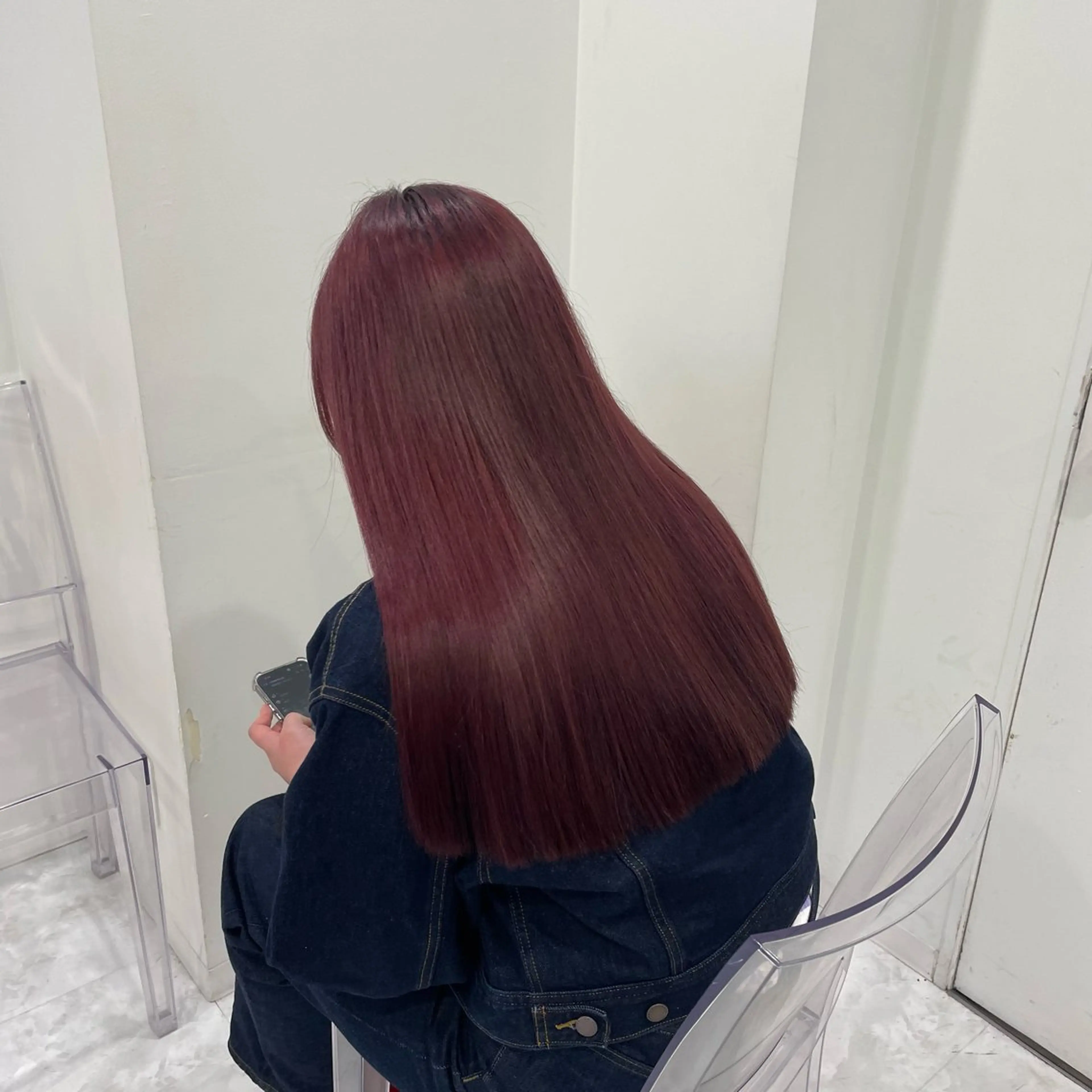 ロング カラー ヘアアレンジ レッドカラー ❣️ブリーチなし暖色 ayu❣️のヘアスタイル