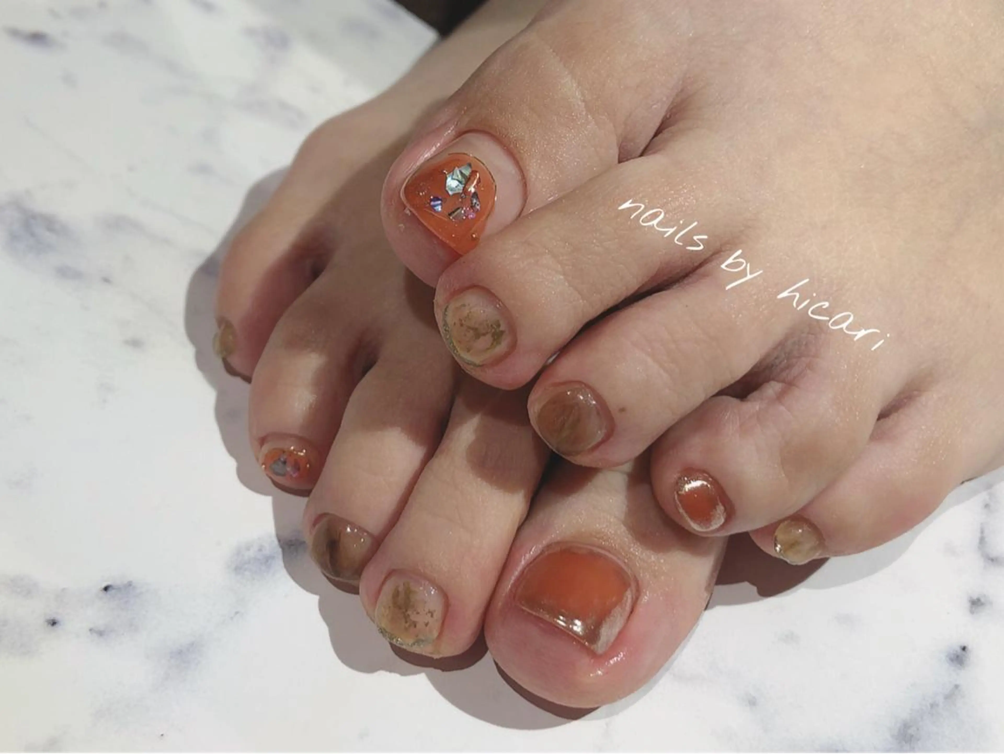 ショート カラー ネイル マツエク・マツパ ハンドネイル illum hicariのネイルデザイン