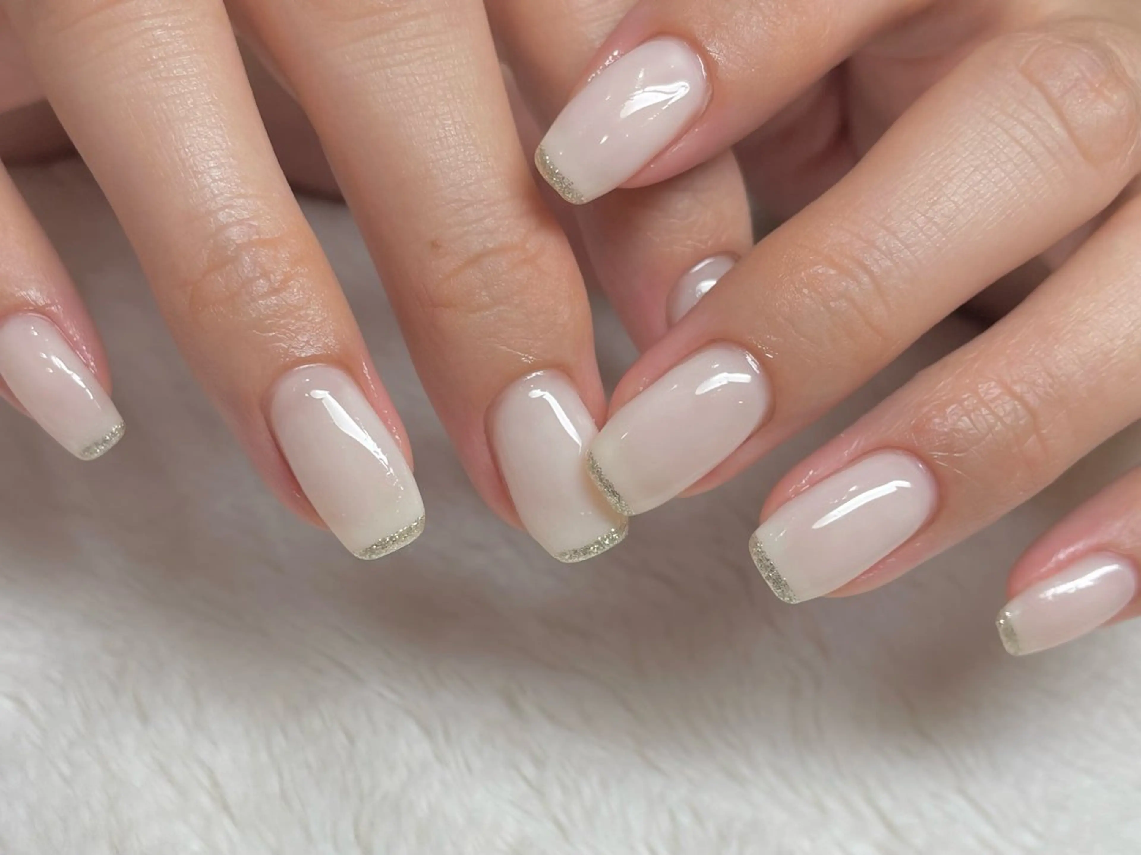 ネイル フレンチネイル ラメ(グリッター) riri nail所属・riri-nail Rie Endoのネイルデザイン