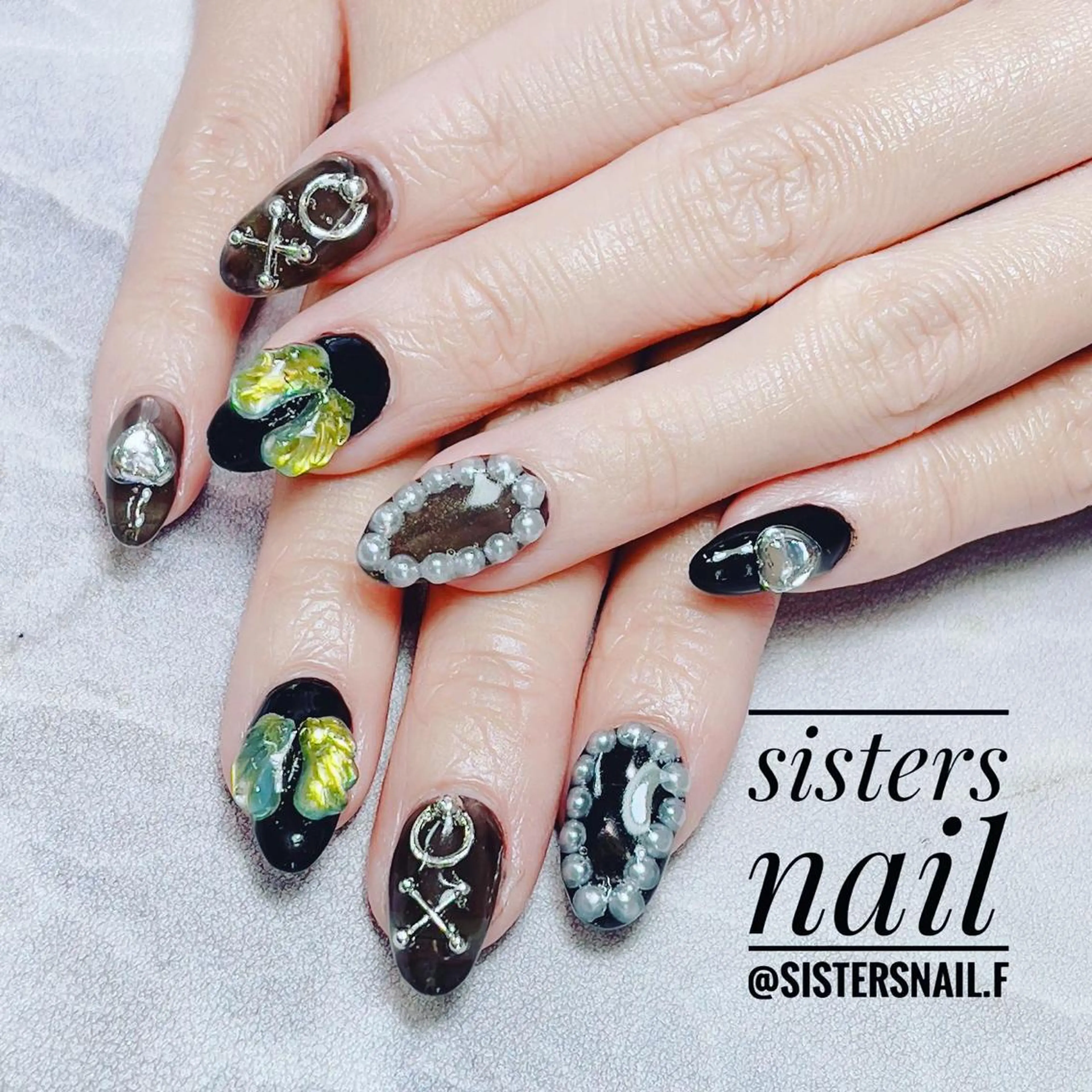 ネイル アートネイル スカルプネイル 冬ネイル sisters nail.fのネイルデザイン