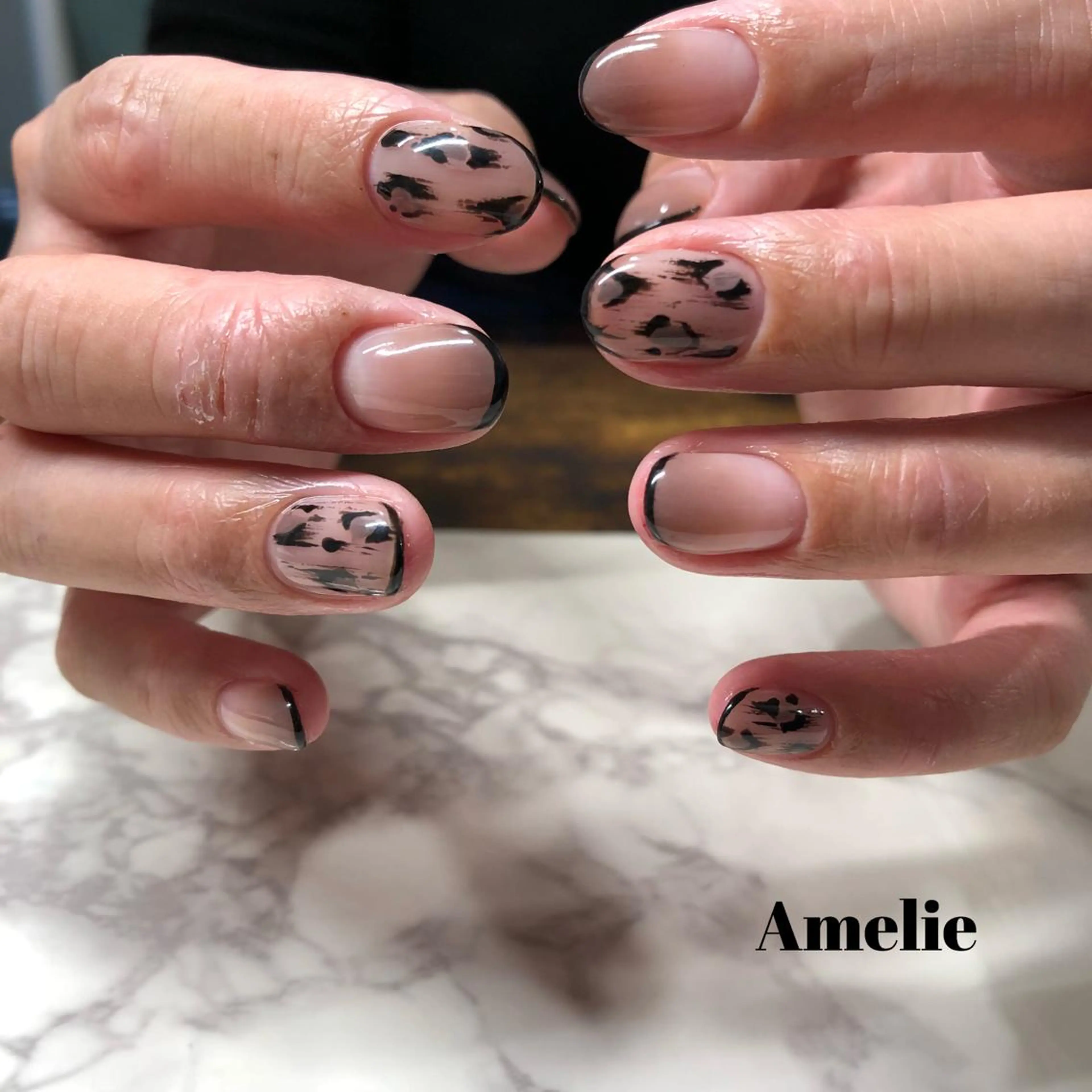 ショート ネイル アニマル柄 Amelie所属・nail salon U'muのネイルデザイン