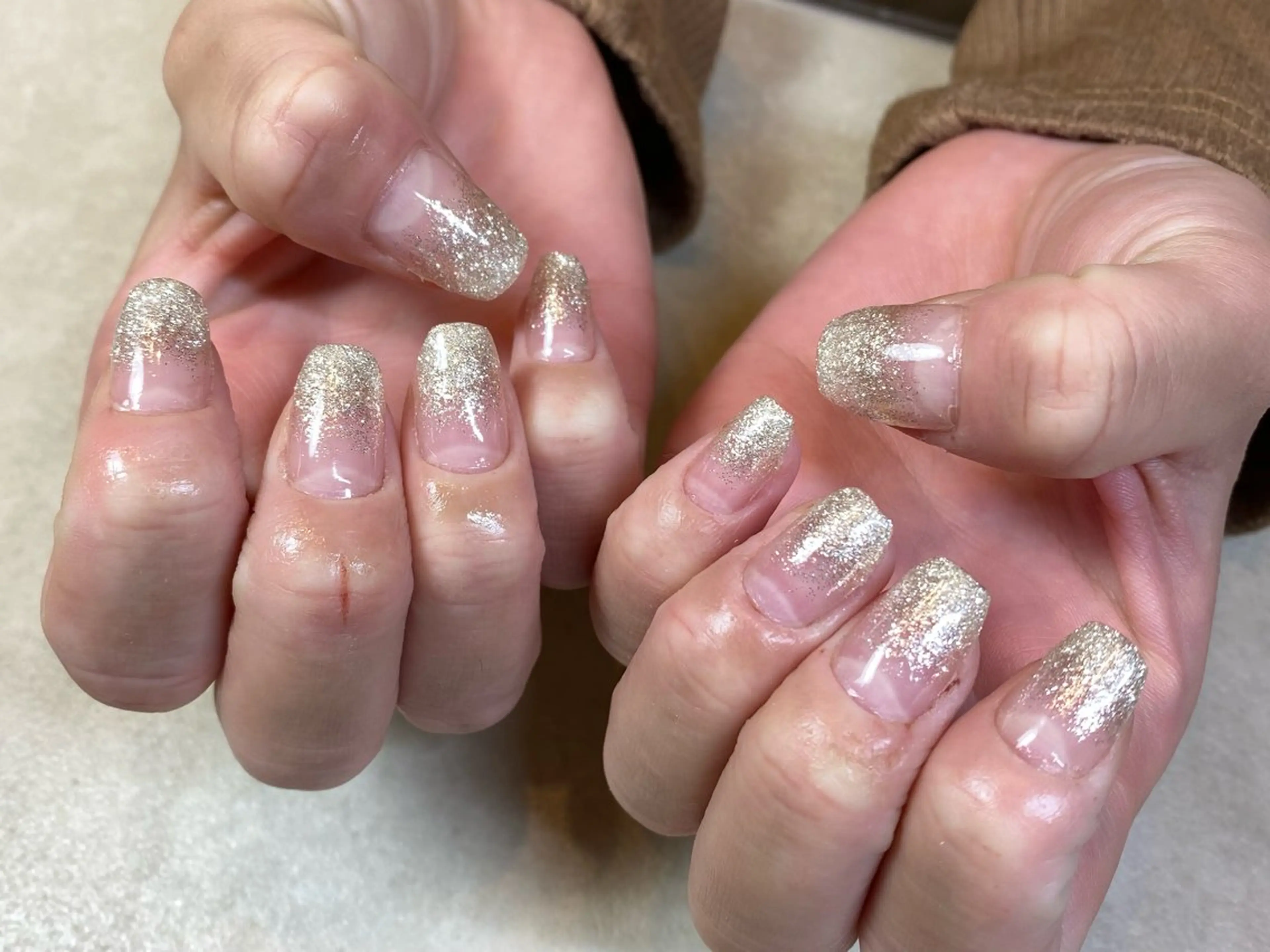 ネイル ラメ(グリッター) ラメグラデーション スカルプネイル ネイルチップ Nail R 🌸Nonのネイルデザイン