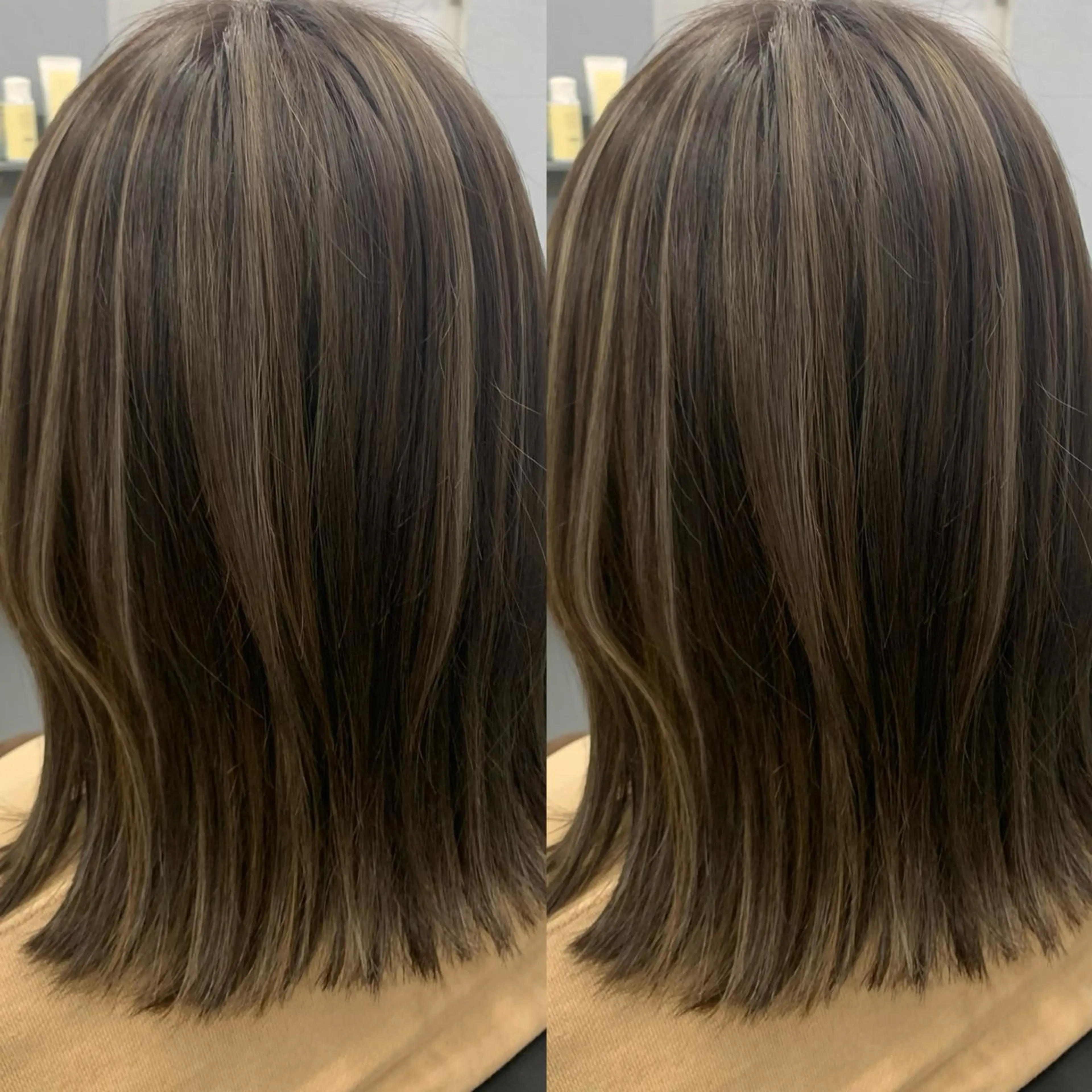 《🔅ケアブリーチ使用🔅》『馴染ませたい方オススメ』ハイライトカラー（ホイル10枚）➕全体カット➕トリートメント✨の写真