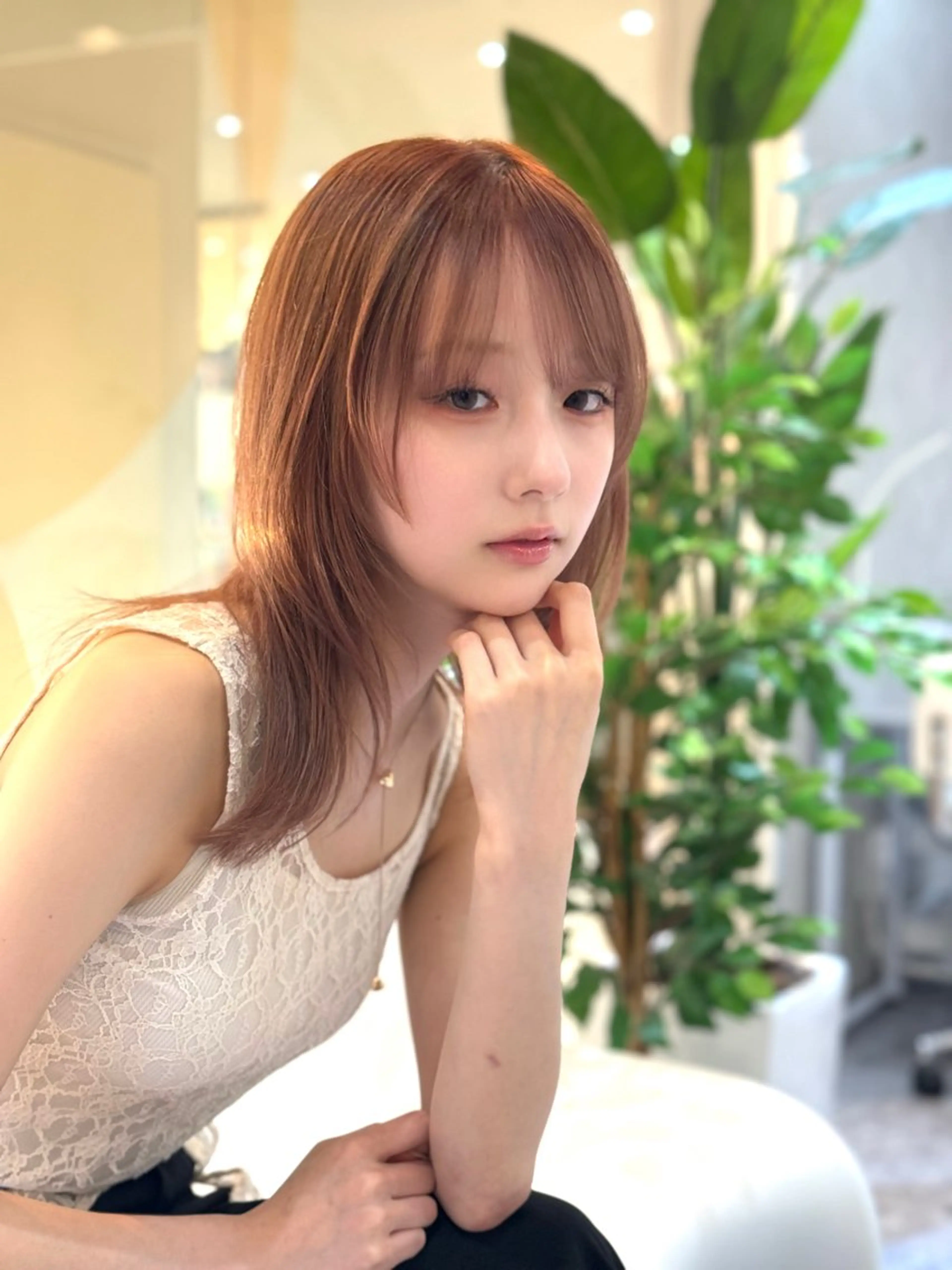 ミディアム カラー ヘアアレンジ カット ヘアカラー トリートメント 女性スタイリスト専門サロン Zina 天神所属・NANA／trend style🕊🍑のヘアスタイル