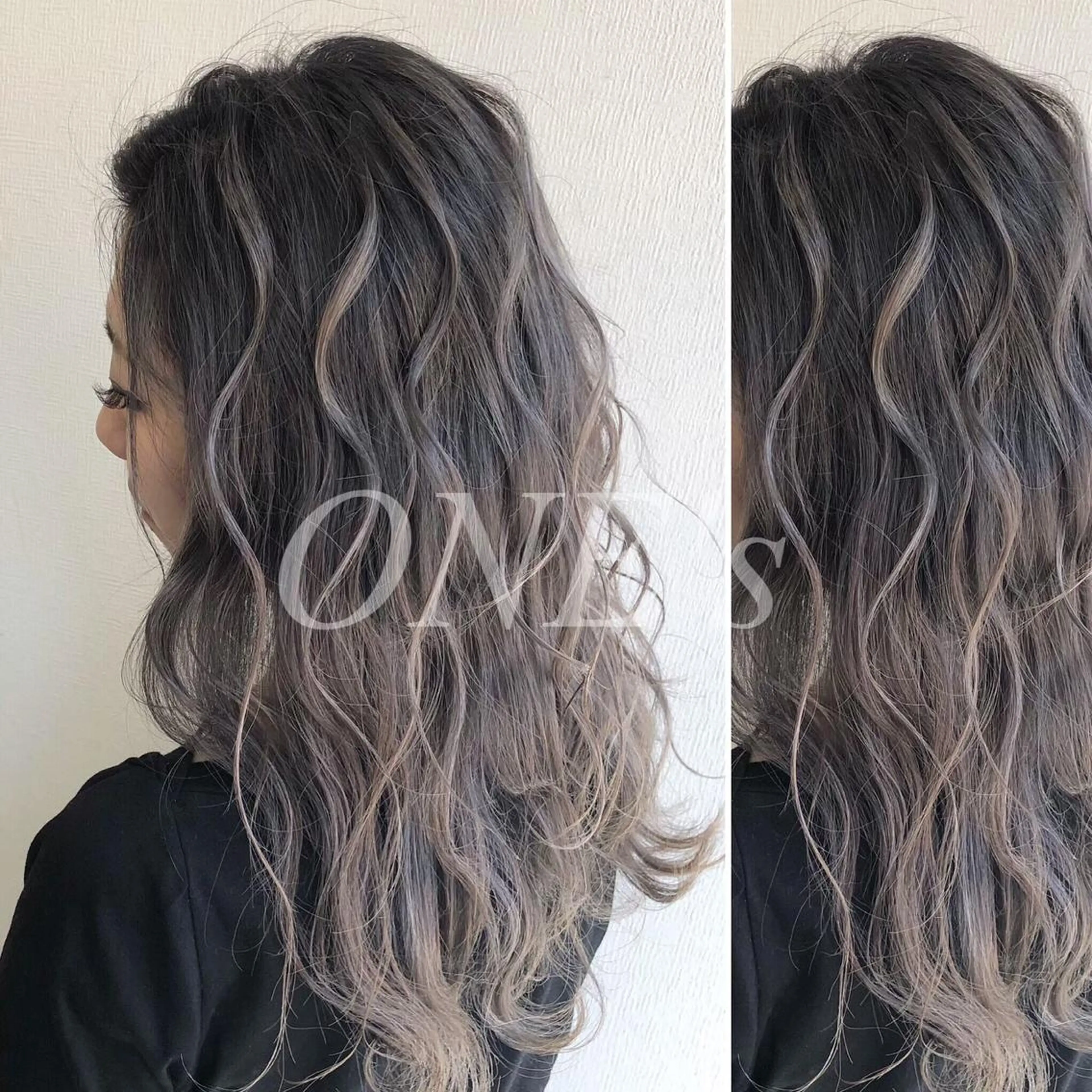 ロング カラー JuNブリーチに 縮毛矯正するプロのヘアスタイル