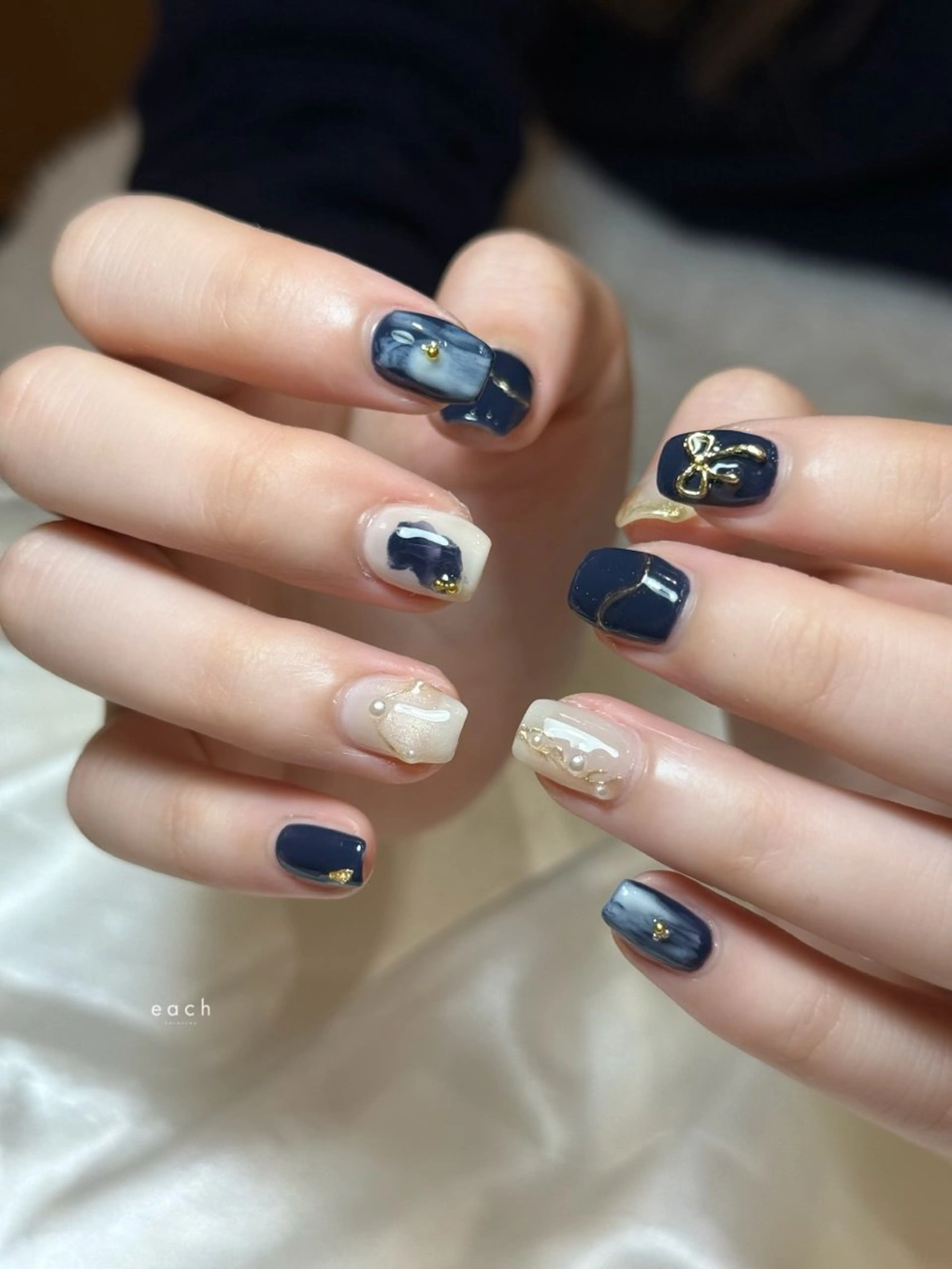 ネイル 成人式 ハンドネイル each kiyokaのネイルデザイン