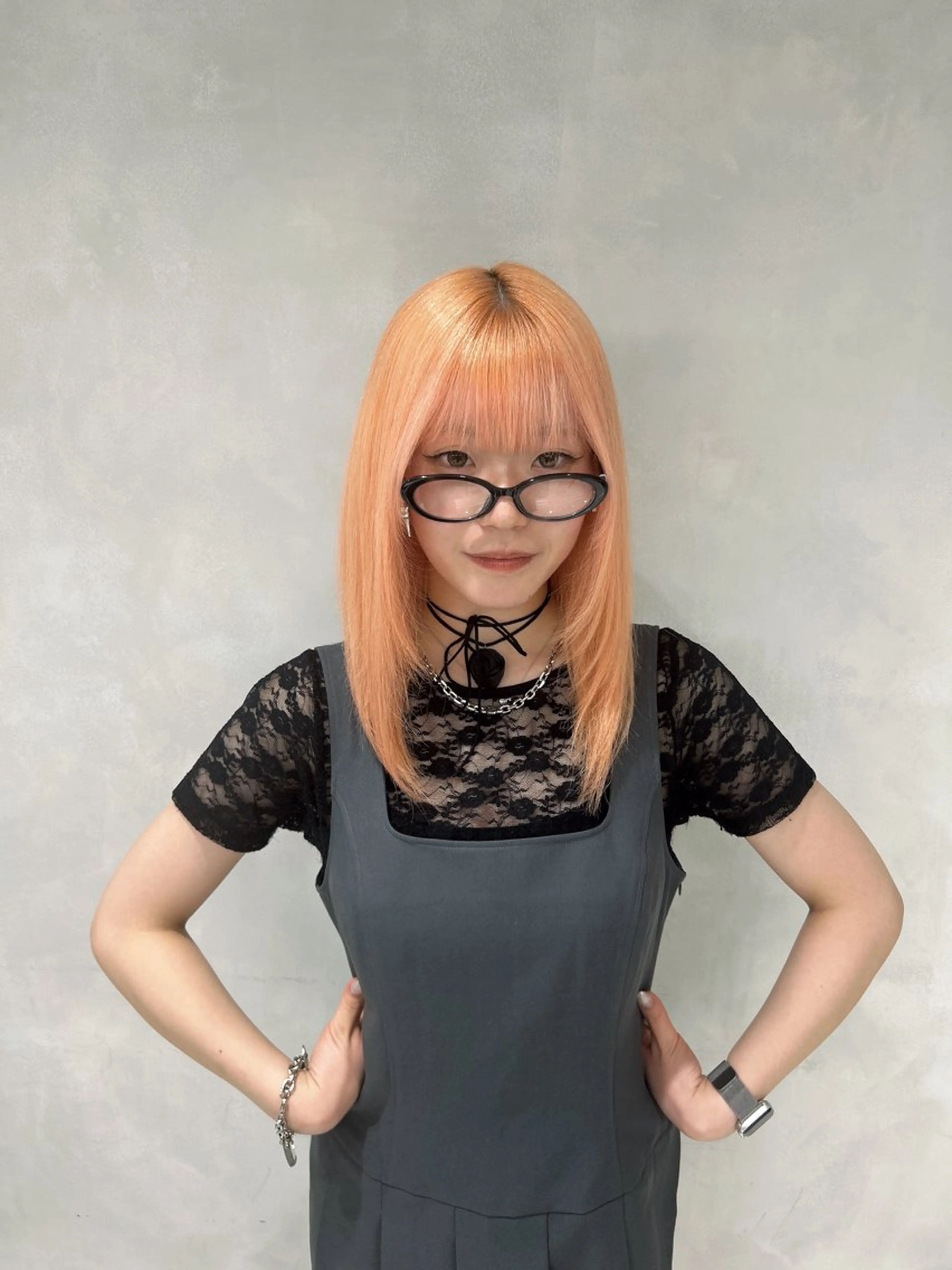 ロング カラー オレンジ 🌷カット特化 渋谷美容師🌷のヘアスタイル