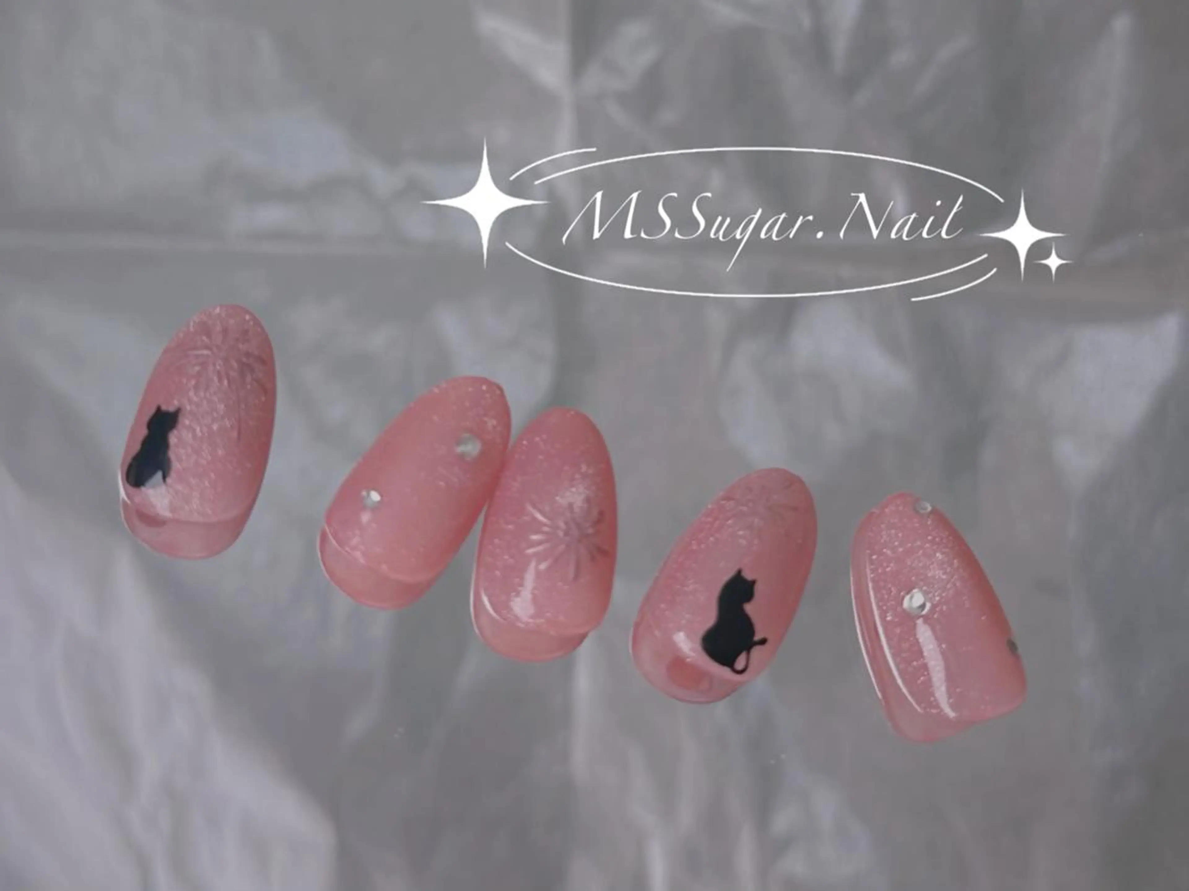 ネイル ロングネイル マグネットネイル スカルプネイル ネイルチップ ワンホンネイル MSSugar Nailのネイルデザイン