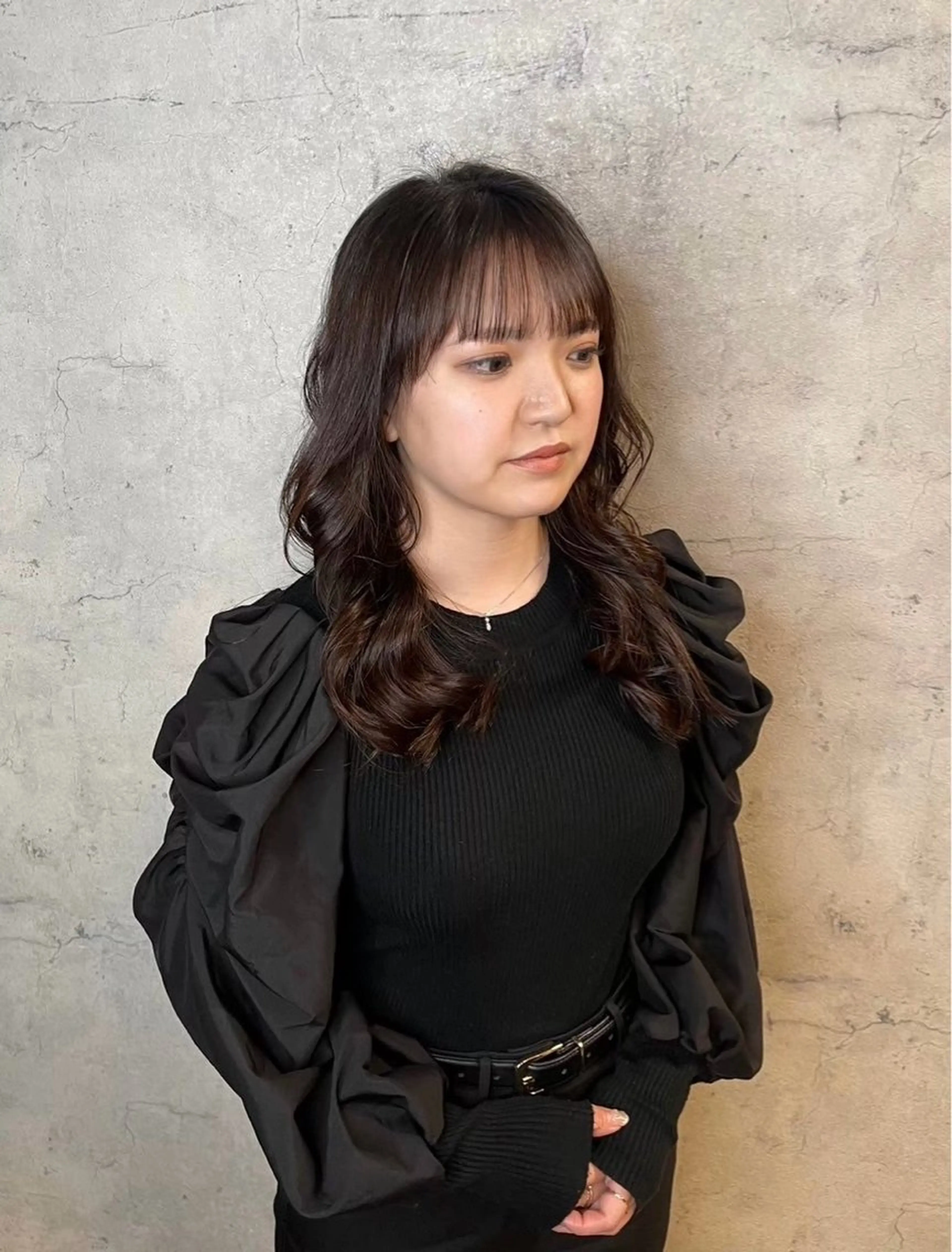 ロング カラー パーマ ヘアアレンジ 顔周りカット 韓国風ヘア レイヤーカット salon ORO sapporo所属・本田 留菜のヘアスタイル