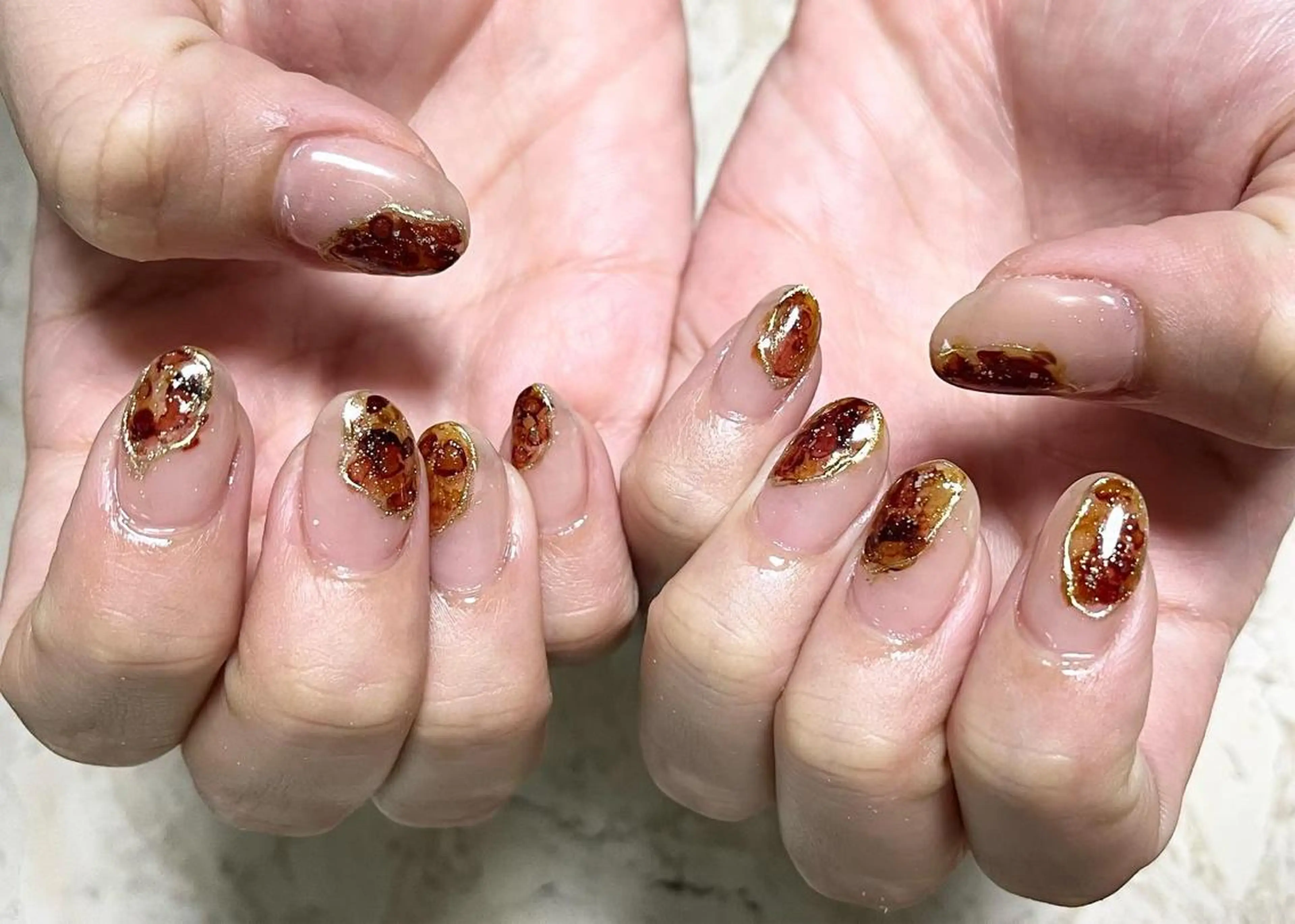 ネイル クリアネイル ジェルネイル 氷ネイル・うるうるネイル 韓国ネイル ミラーネイル mieux IZUMiのネイルデザイン