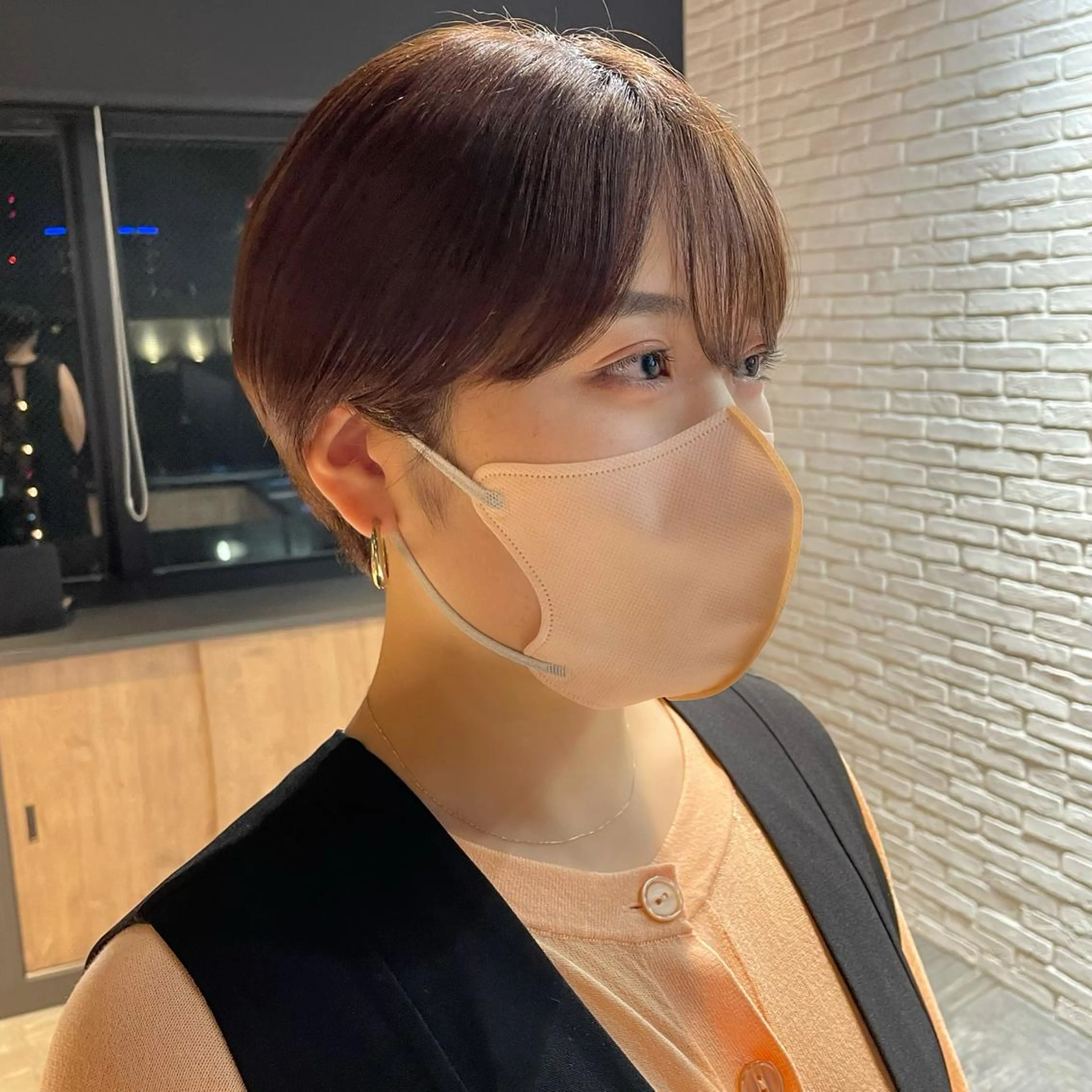 ショート カラー ブラウンカラー ショートヘア レイヤー/ショート透 明感カラー/西田祐賀のヘアスタイル