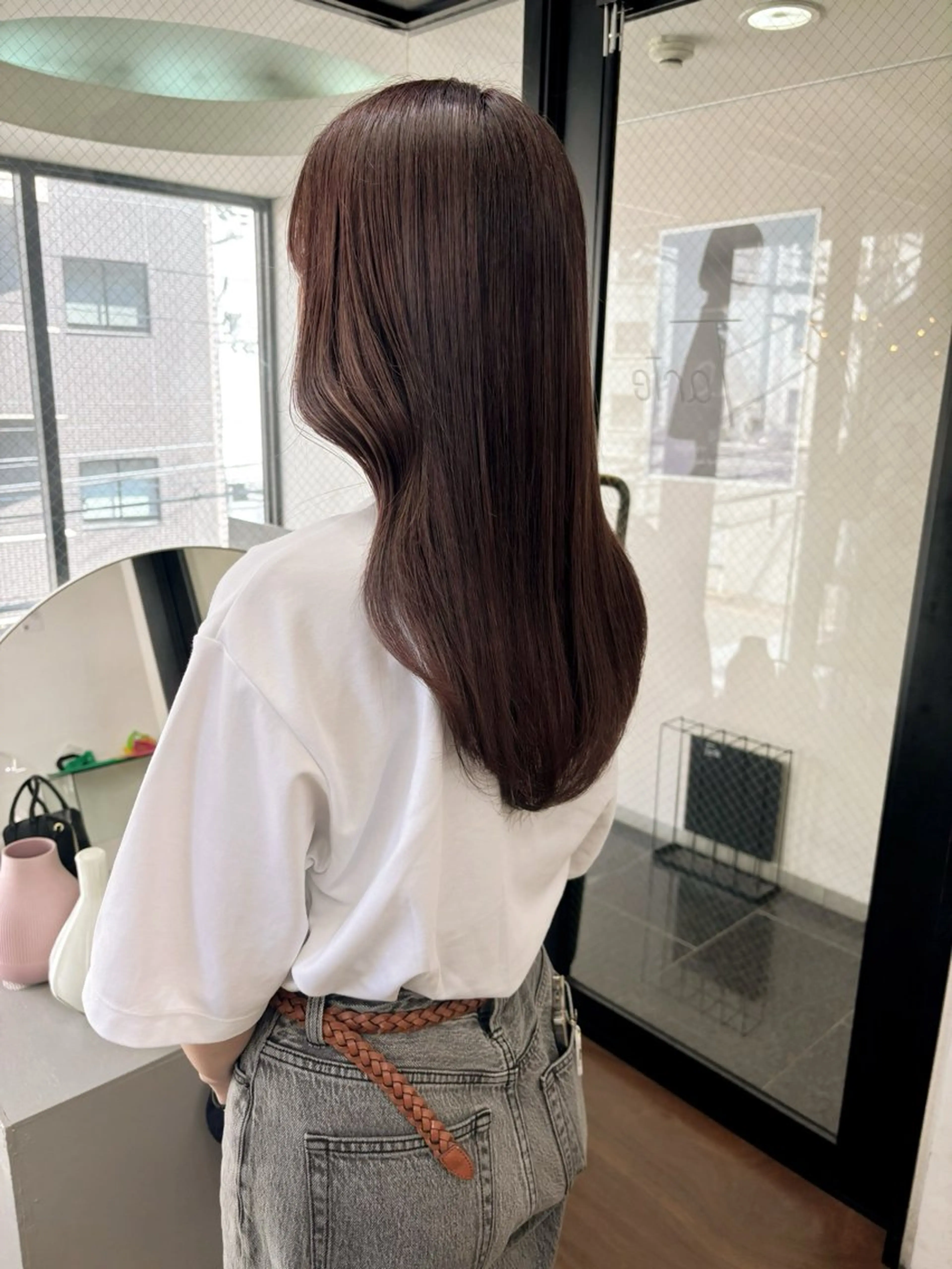 ロング カラー パープルカラー 髪質改善 柔らかストレートと ツヤカラー/和田陽向のヘアスタイル