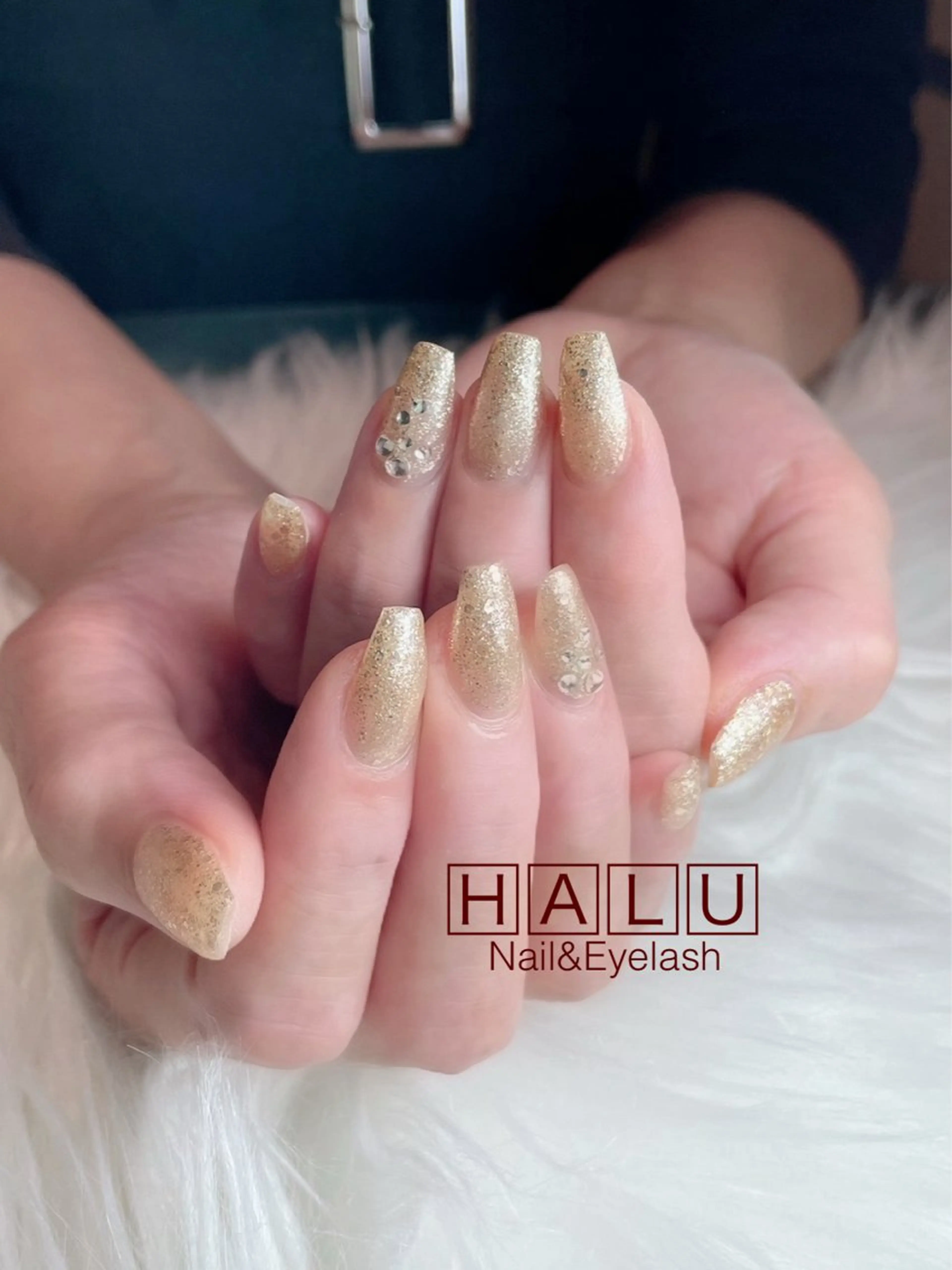 ネイル ラメ(グリッター) ワンカラーネイル HALU ハルのネイルデザイン