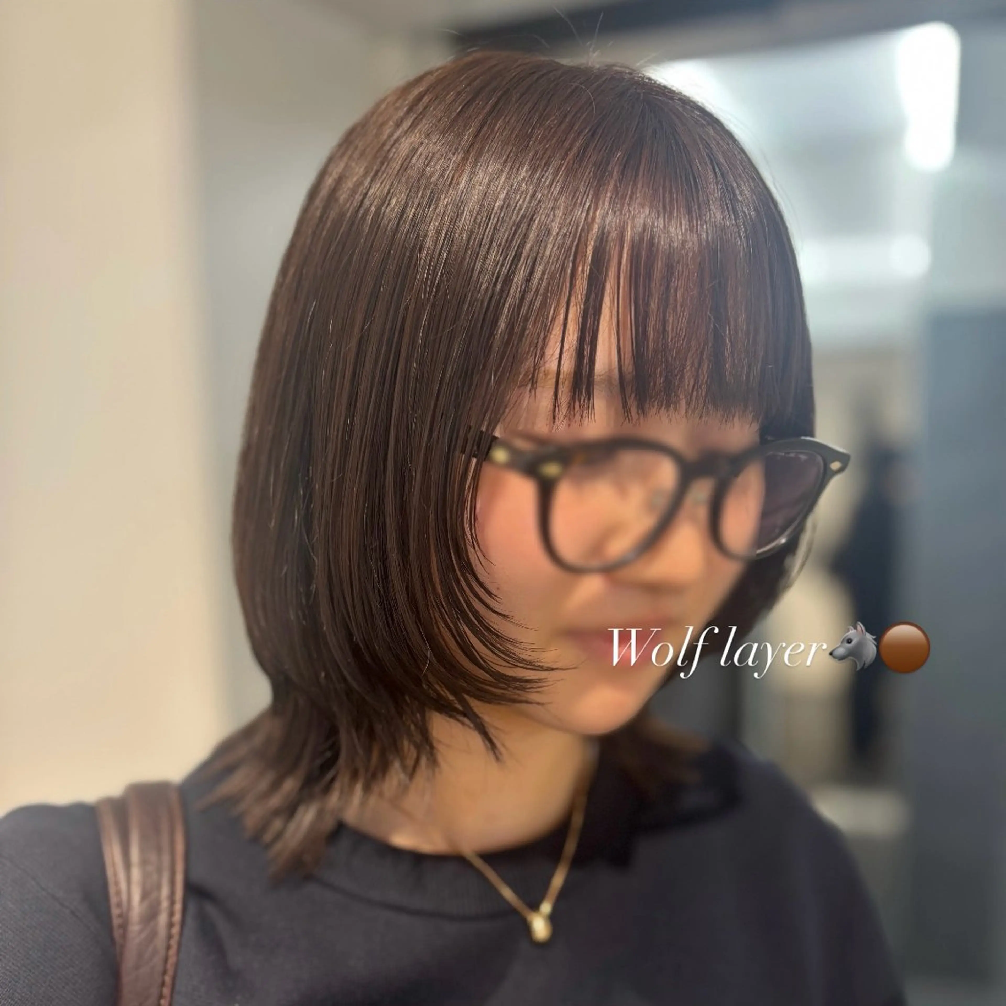 ミディアム 顔まわりレイヤー 顔周りカット レイヤーカット かどたはるな レイヤー/パーマのヘアスタイル