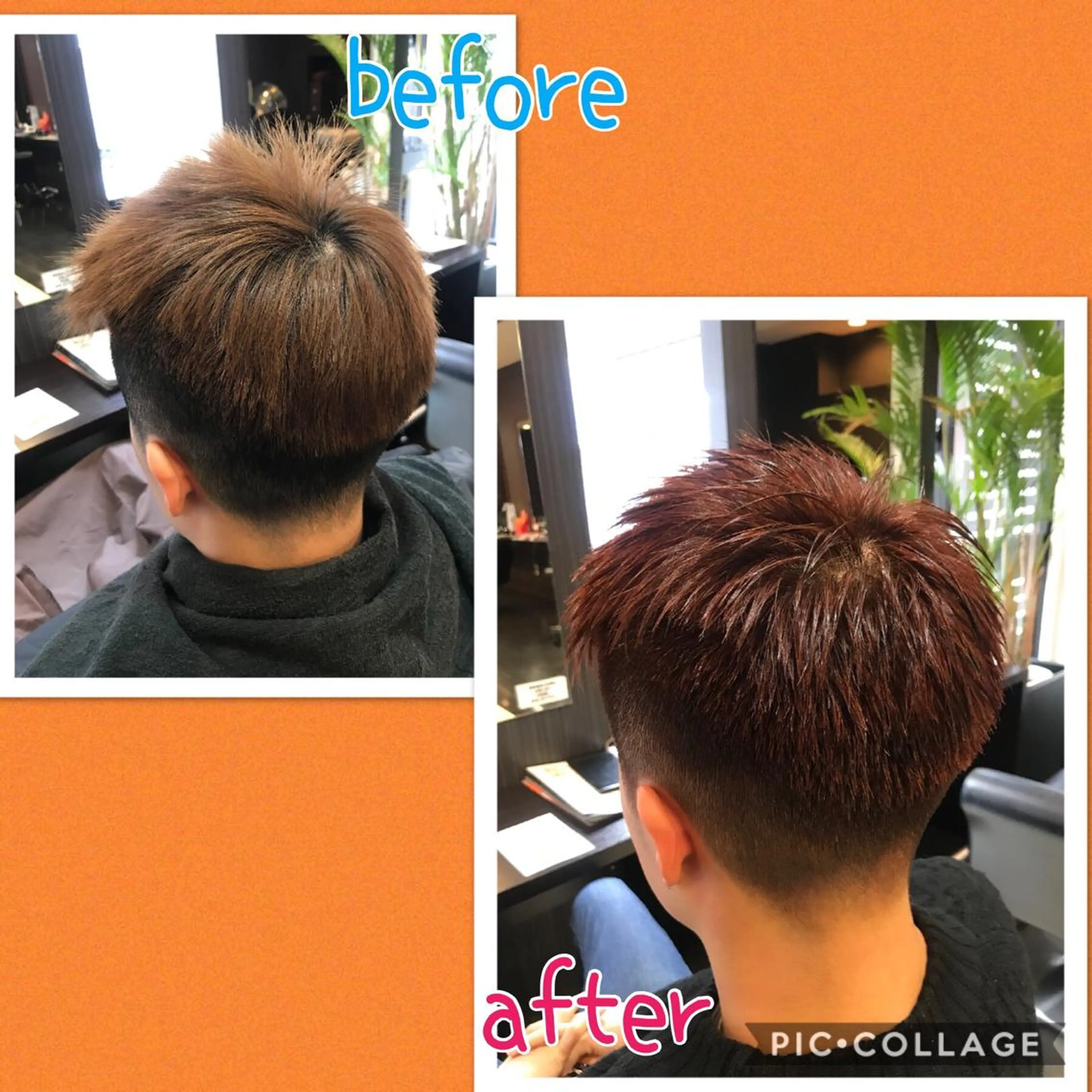 カラー メンズ オレンジ カット ヘアカラー 藤本 麻衣のヘアスタイル