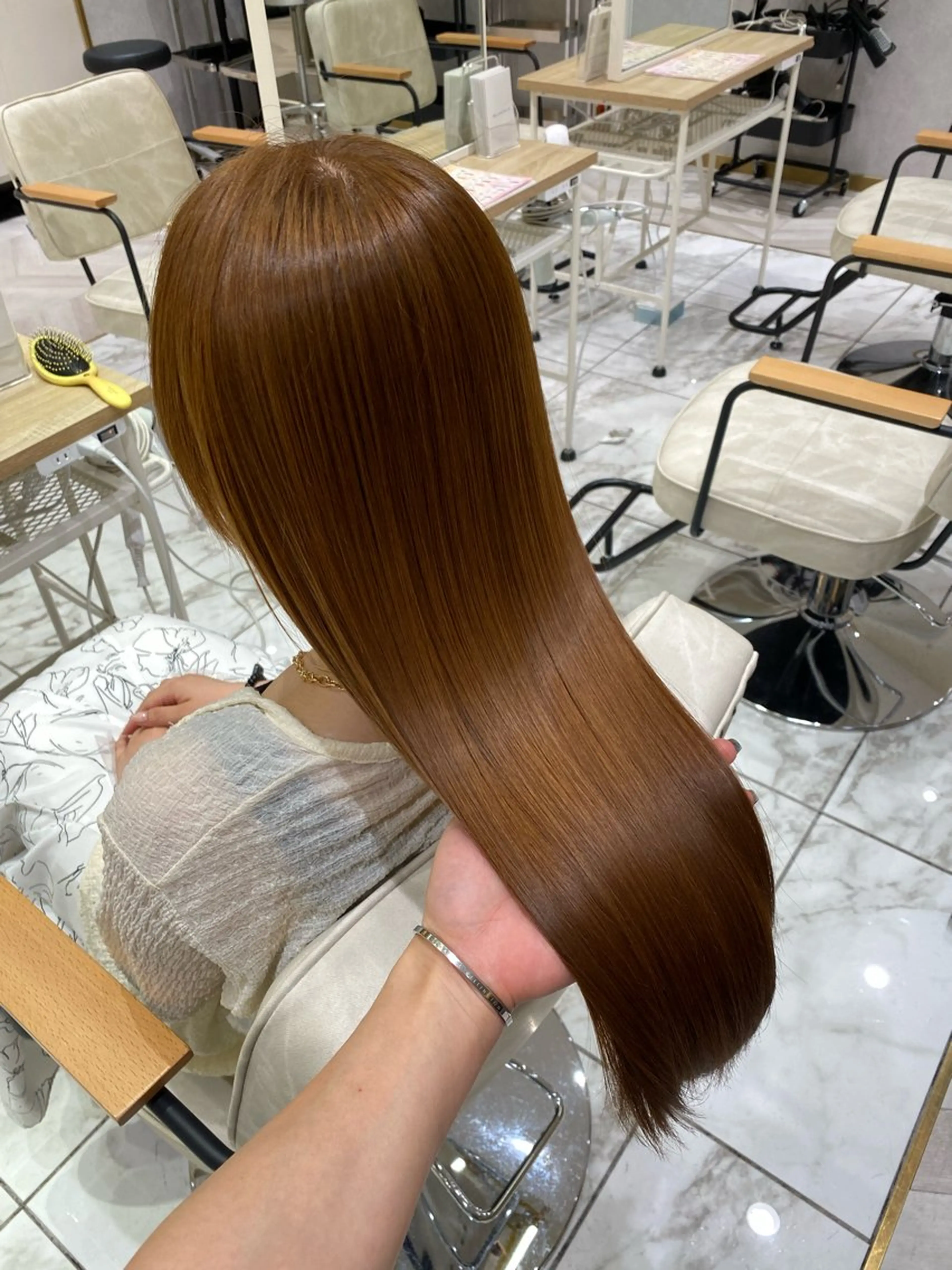 カラー ヘアカラー トリートメント hina☺︎ 髪質改善/ストレートのヘアスタイル