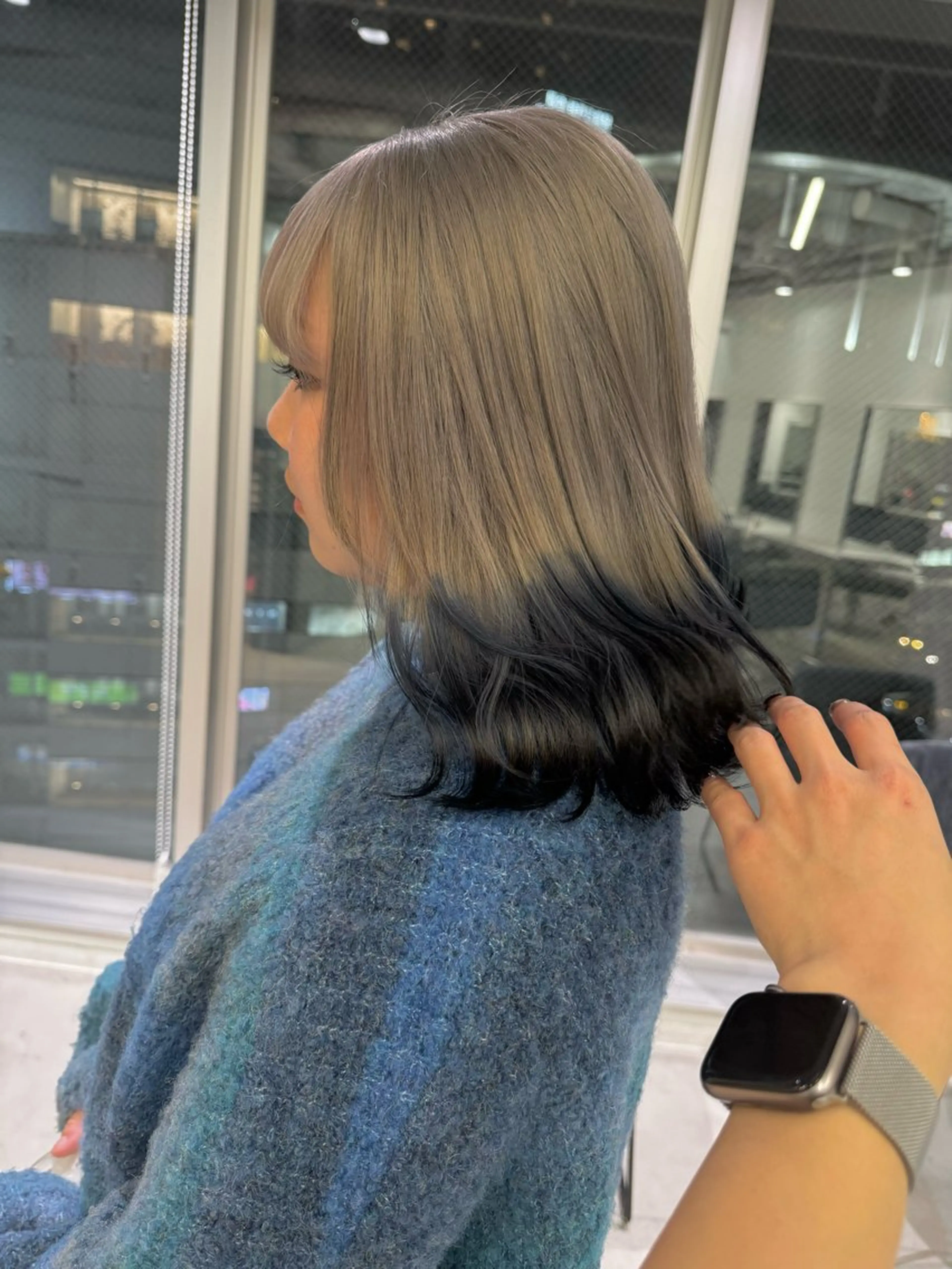 セミロング カラー カット ヘアカラー 店長　MANAMI ／ブリーチ／骨格ボブのヘアスタイル