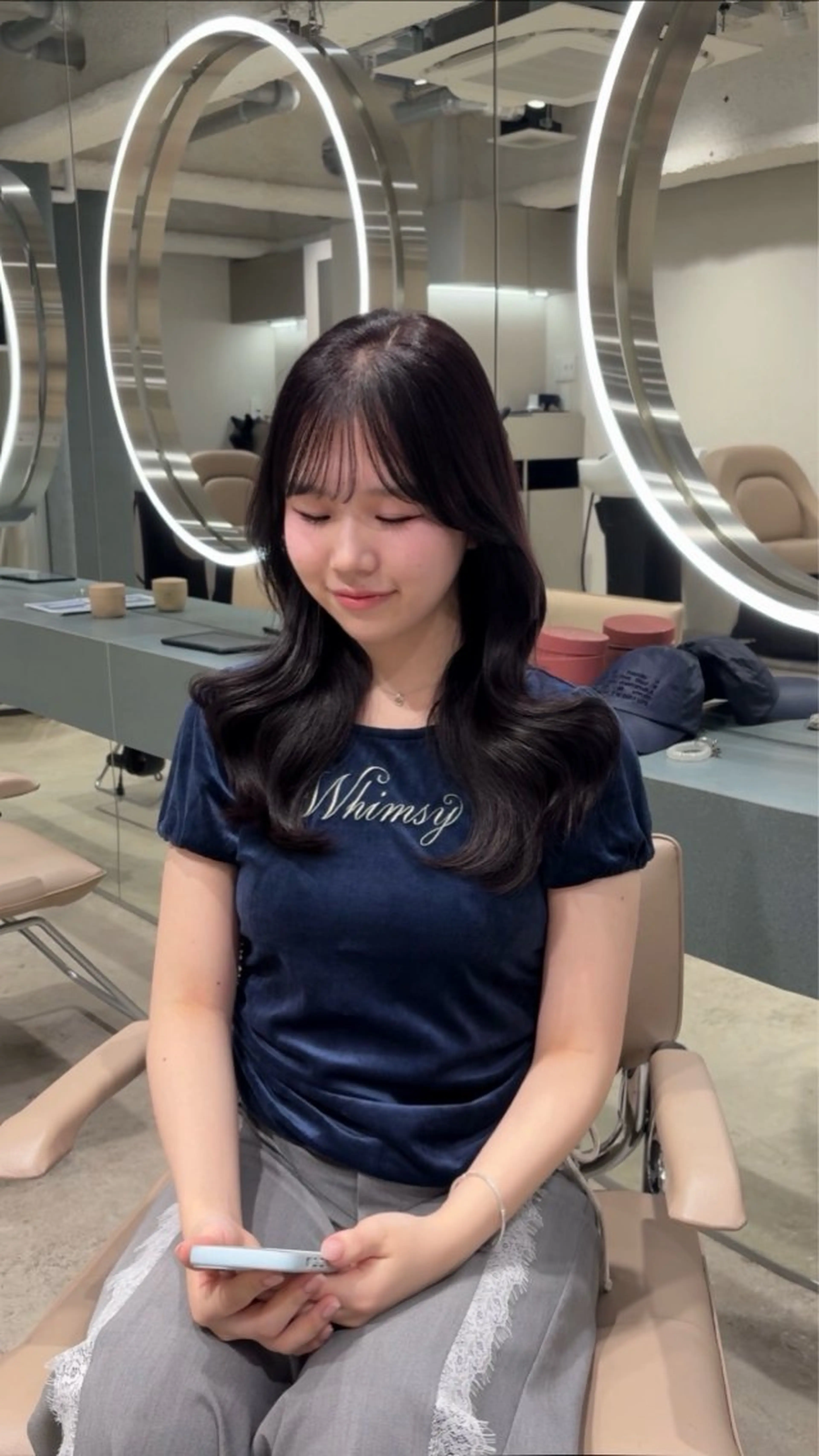 セミロング ヘアアレンジ くびれヘア ヘアカラー ゆうか/韓国レイヤー /艶髪/立川のヘアスタイル