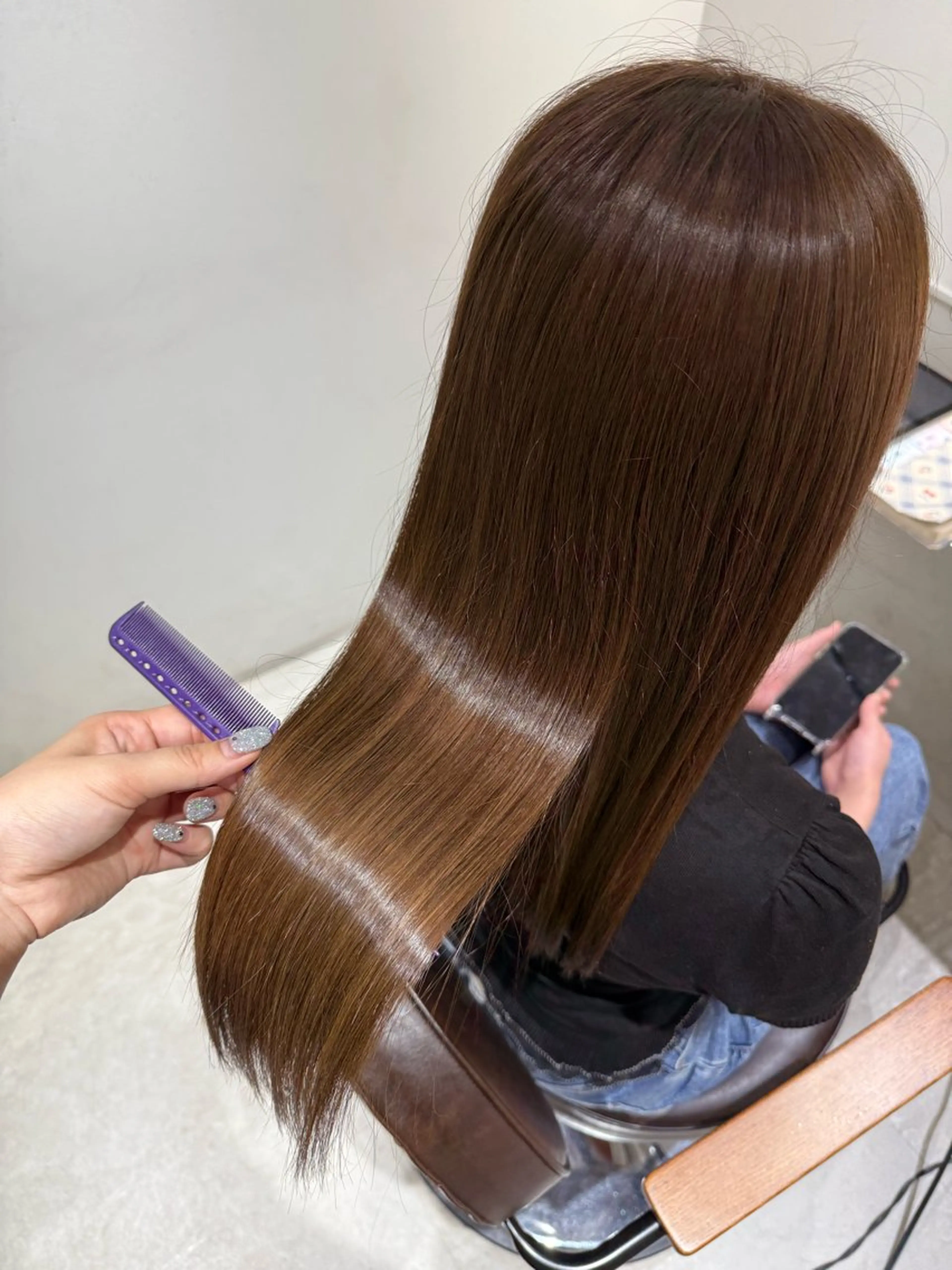 ロング 髪質改善 トリートメント ヘアカラー トリートメント 艶髪カラー🫧 髪質改善🪽萩原のヘアスタイル