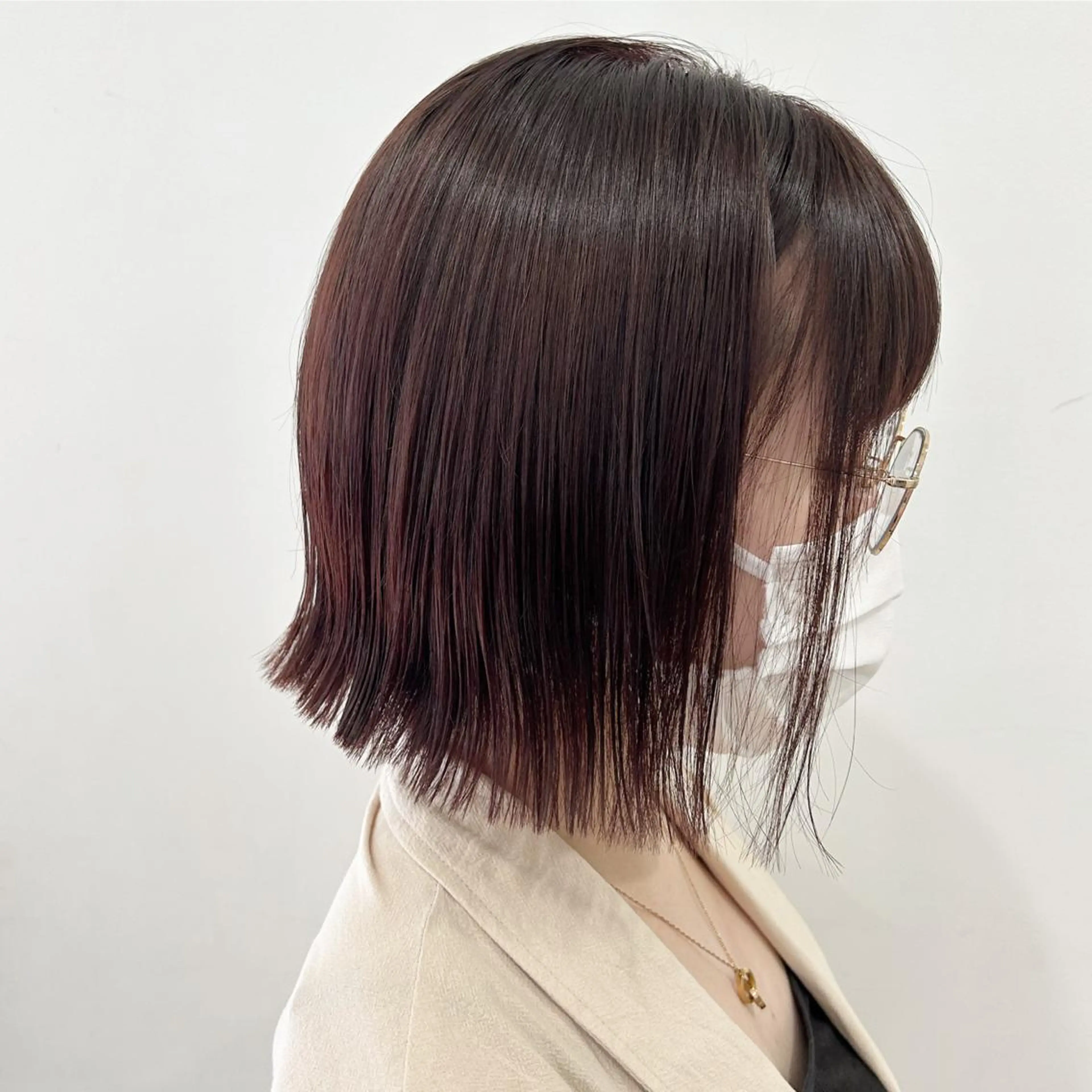 ショート カラー カット ヘアカラー トリートメント ぱつっとボブ/ 小野あかねのヘアスタイル