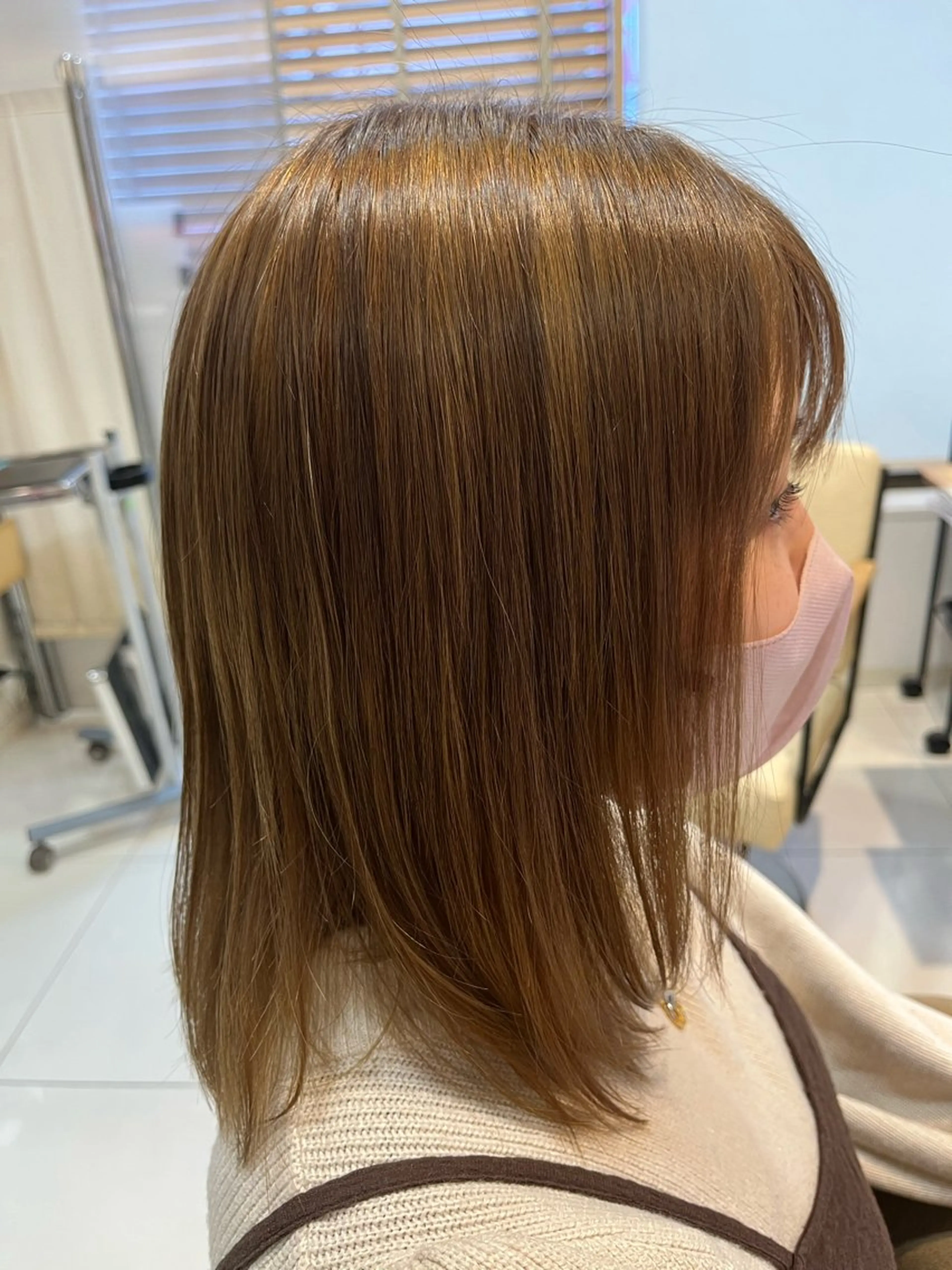 ミディアム カラー ベージュカラー ブリーチ 透明感カラー なつな/ 透明感カラーのヘアスタイル