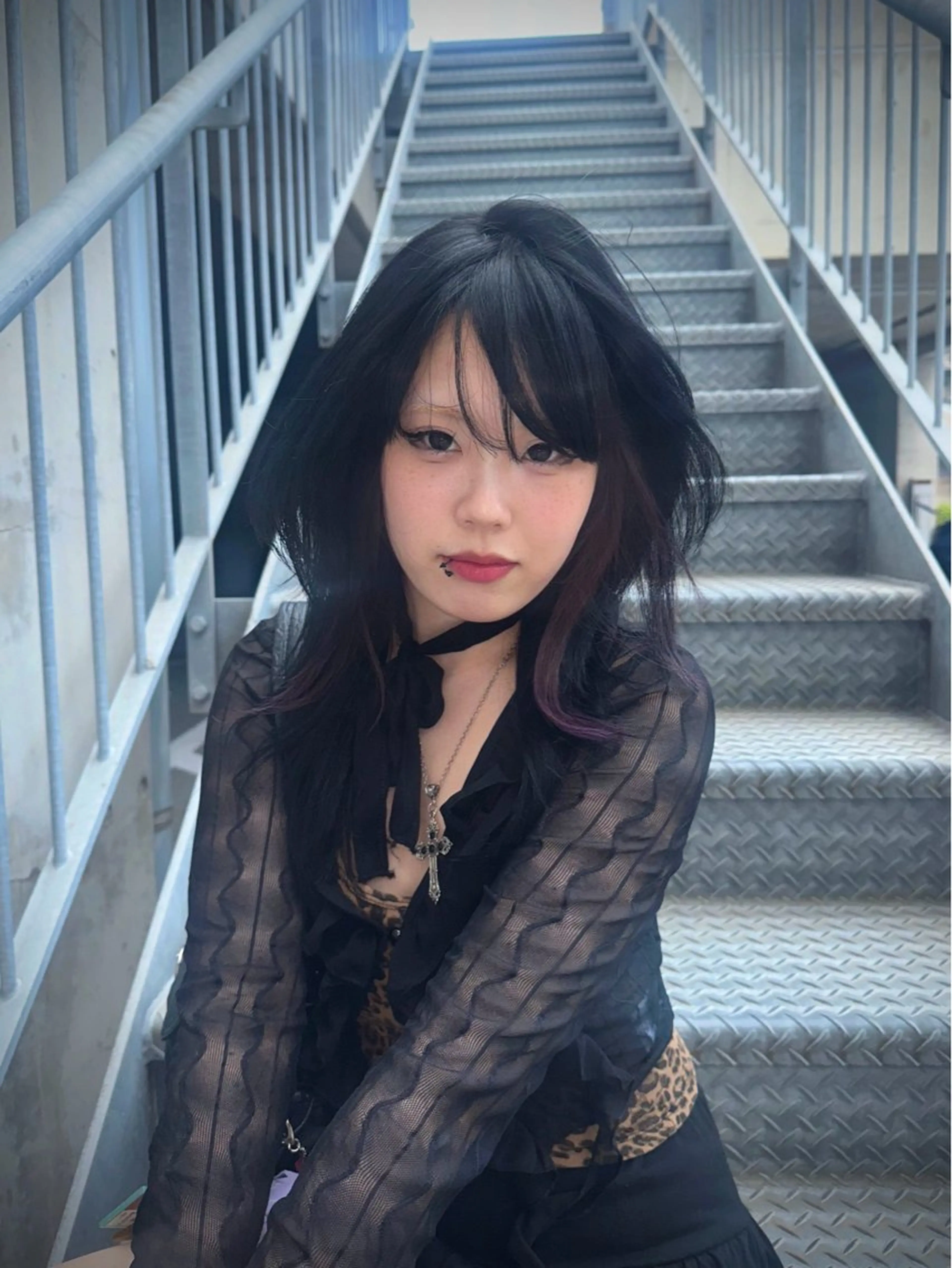 ロング カラー ブリーチ パープルカラー OPShair所属・sion ✰デザインカラーのヘアスタイル