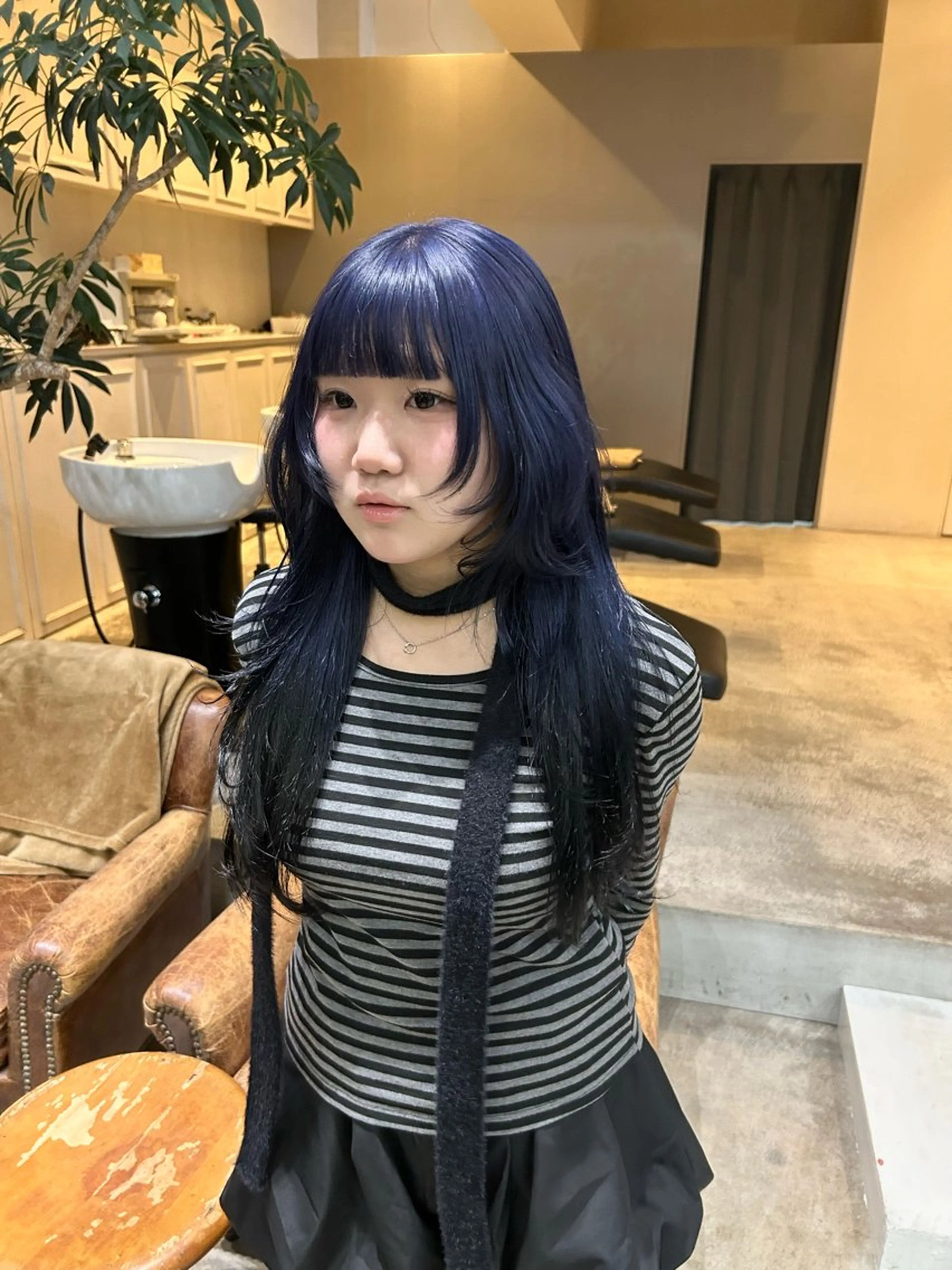 ロング カラー カット ヘアカラー 髪質改善×ハイトーン レイヤー天神美容室のヘアスタイル