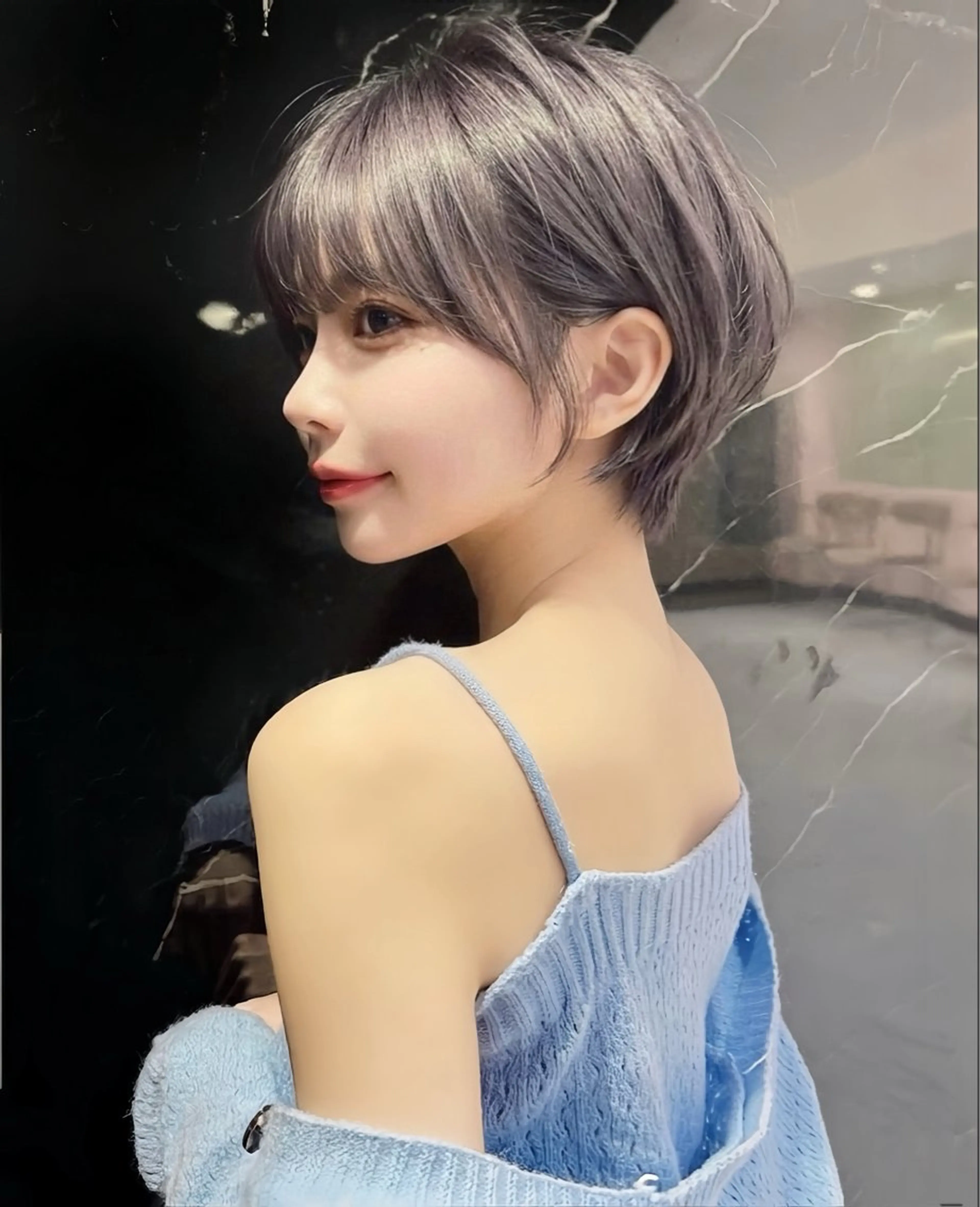 ショート カラー カット ヘアカラー トリートメント レイヤー/髪質改善 /透け感カラー/艶髪のヘアスタイル