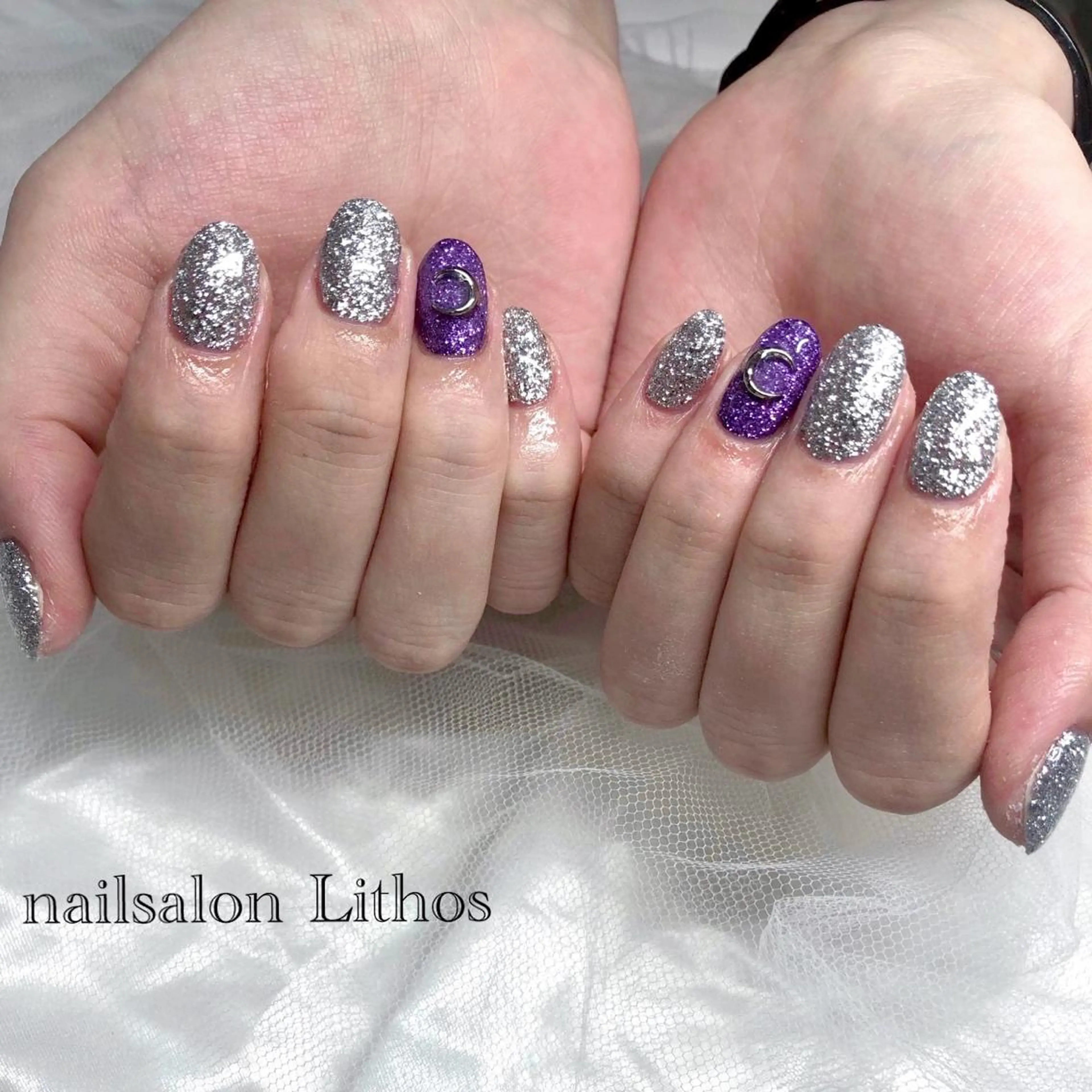 ネイル キラキラネイル ハンドネイル nailsalon Lithos所属・nailsalon Recontreのネイルデザイン