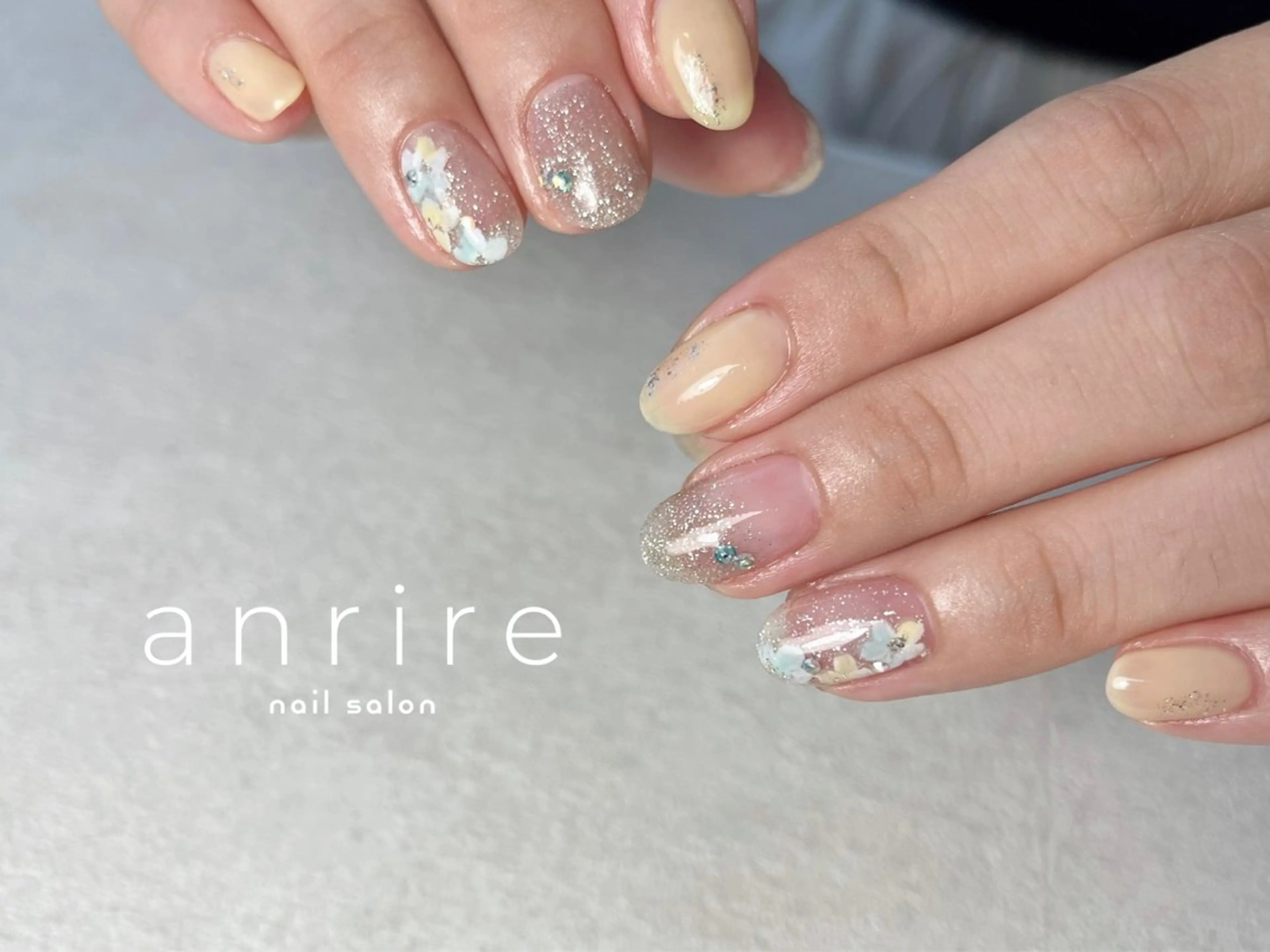 ネイル フラッシュネイル フラワーネイル ジェルネイル キラキラネイル パラジェル ハンドネイル nail salon anrire〜アンリール〜所属・nailsalon anrireのネイルデザイン