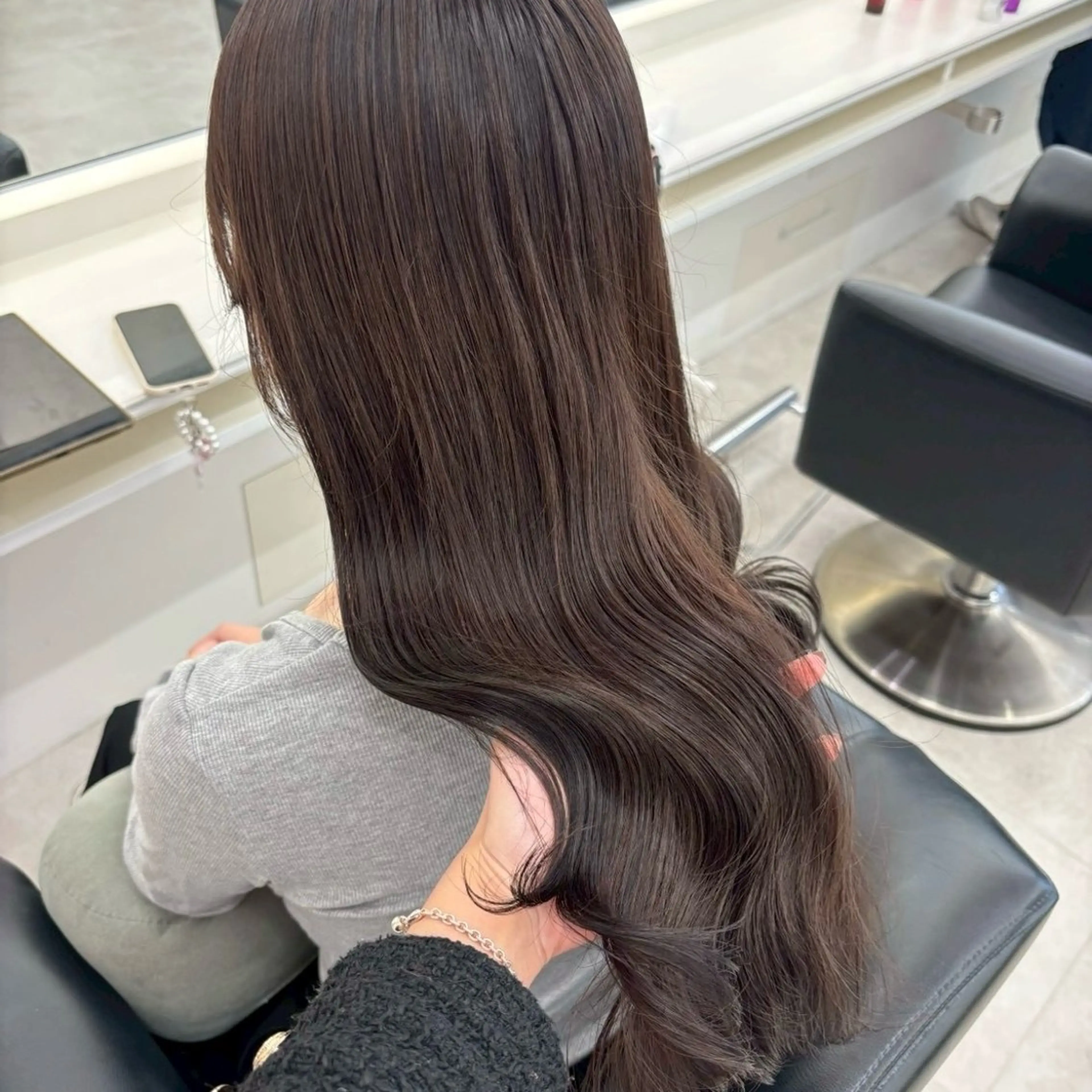 ロング カラー ヘアカラー ParveMix 楠本結菜のヘアスタイル