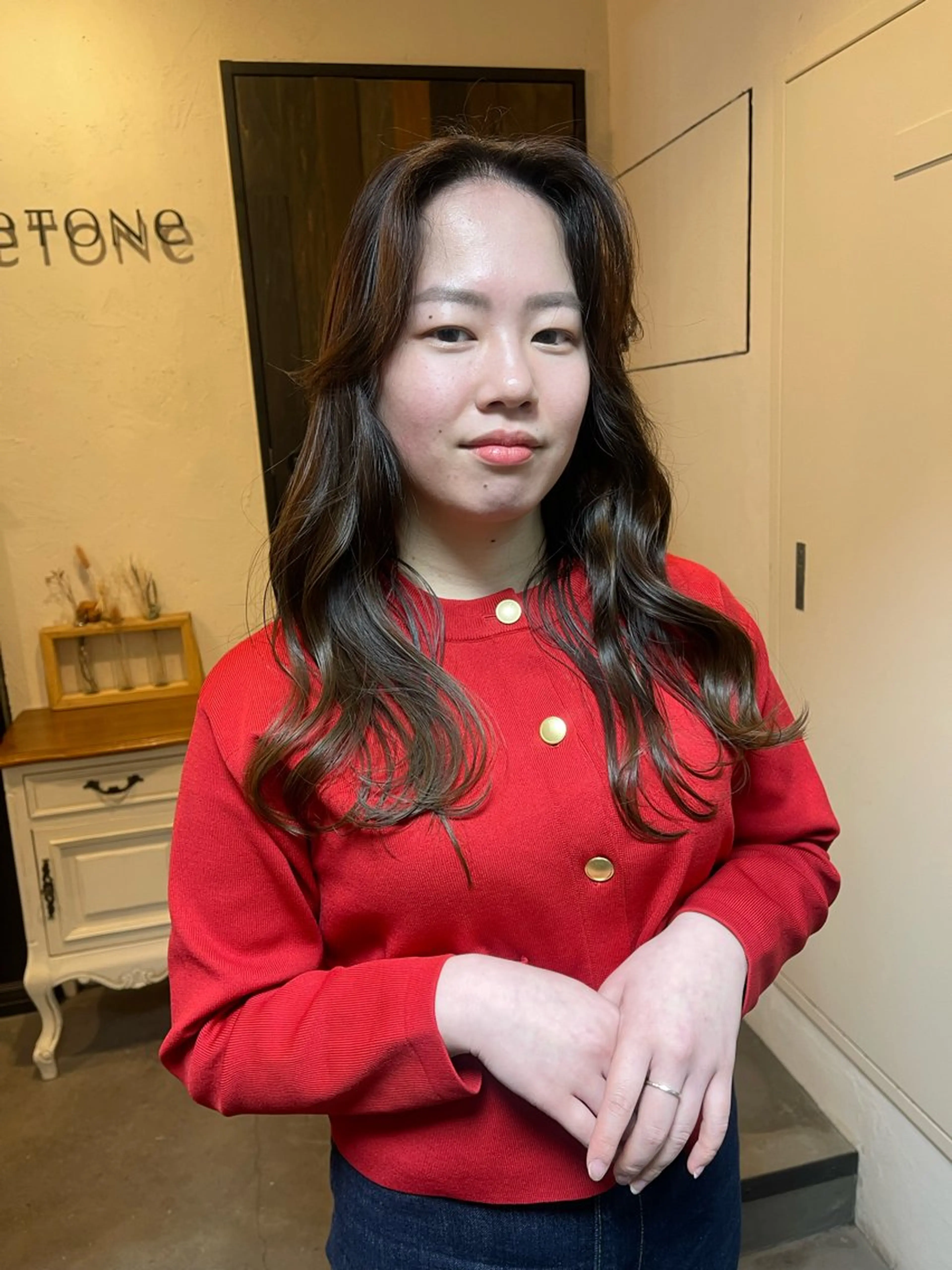 ロング 顔まわりレイヤー/ bob及川亜沙美のヘアスタイル