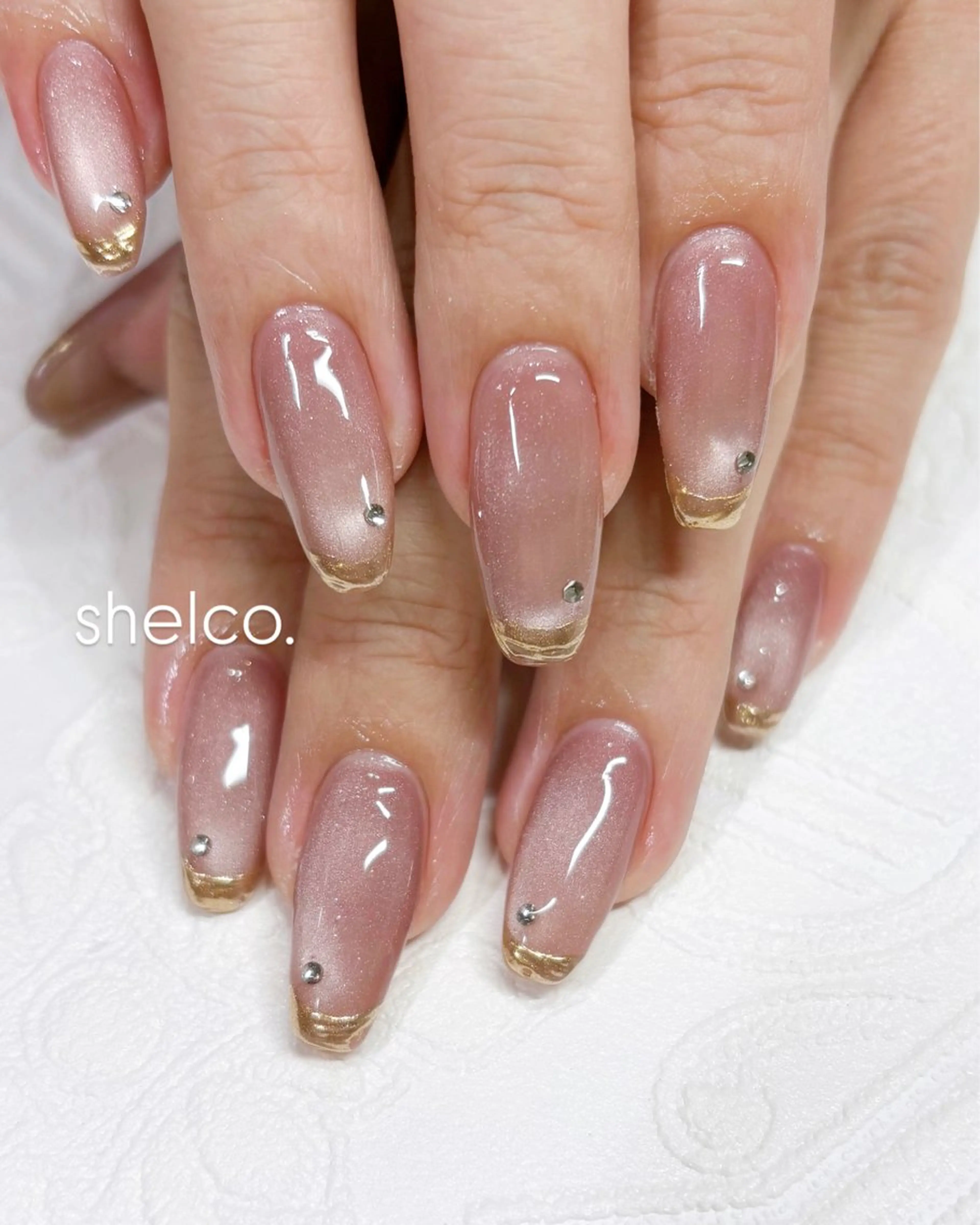 ネイル フレンチネイル ミラーネイル nail salon shelco.のネイルデザイン