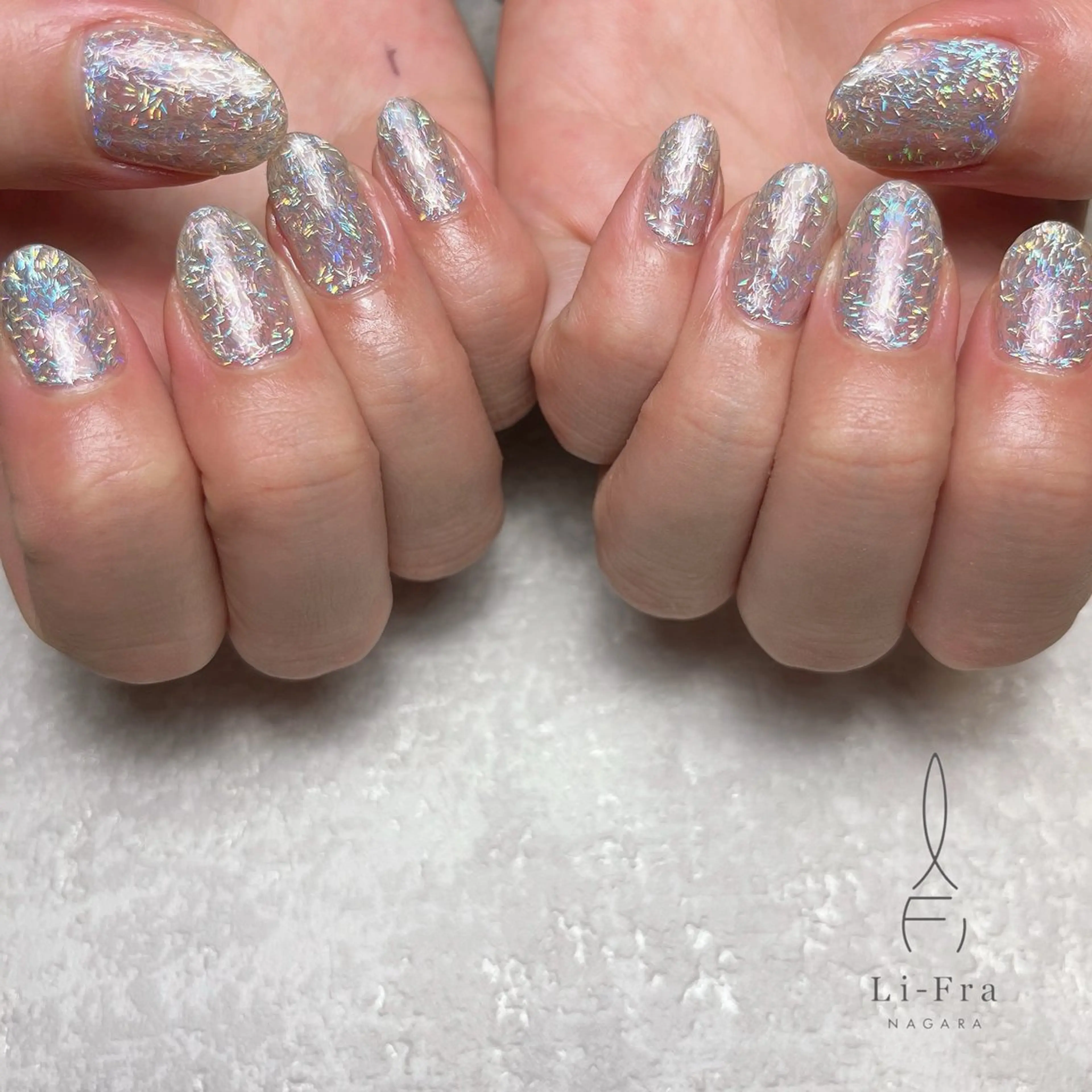 ネイル ラメ(グリッター) 冬ネイル クリスマス ハンドネイル Li-Fra 神野さやのネイルデザイン