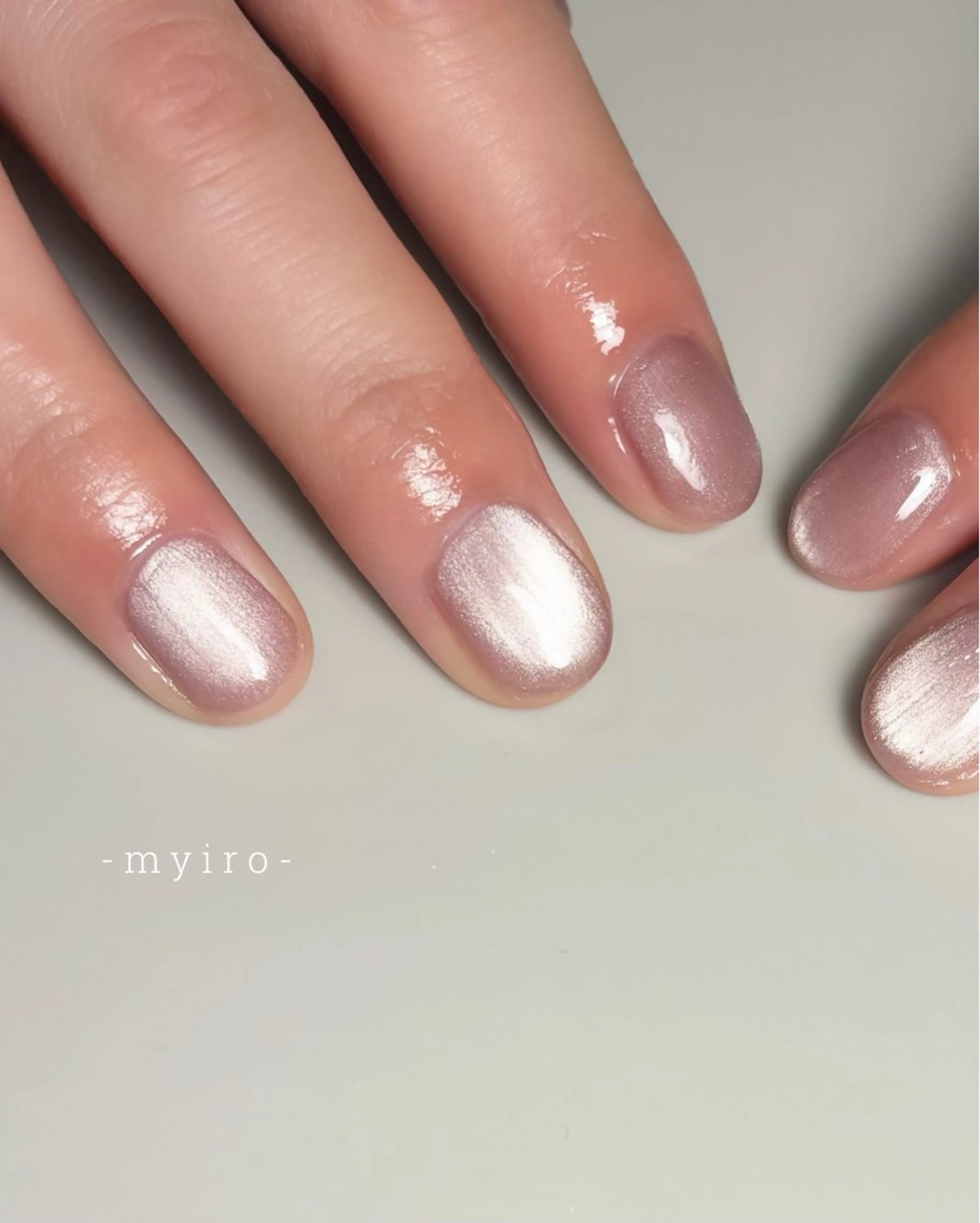 ネイル マグネットネイル ピンク ハンドネイル myiro【マイロ】 林のネイルデザイン