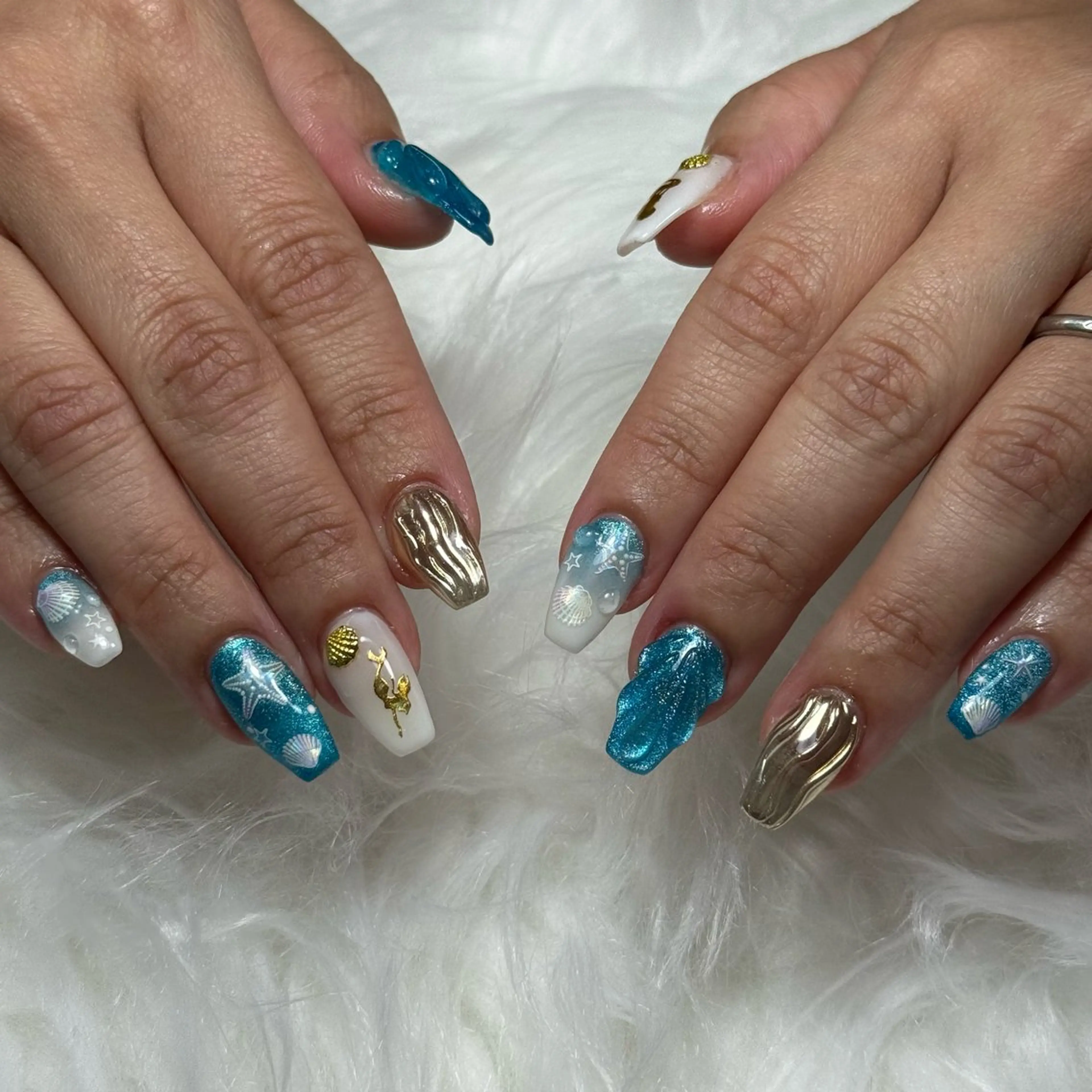 ネイル 夏ネイル ネイルチップ ハンドネイル L'ino nailのネイルデザイン