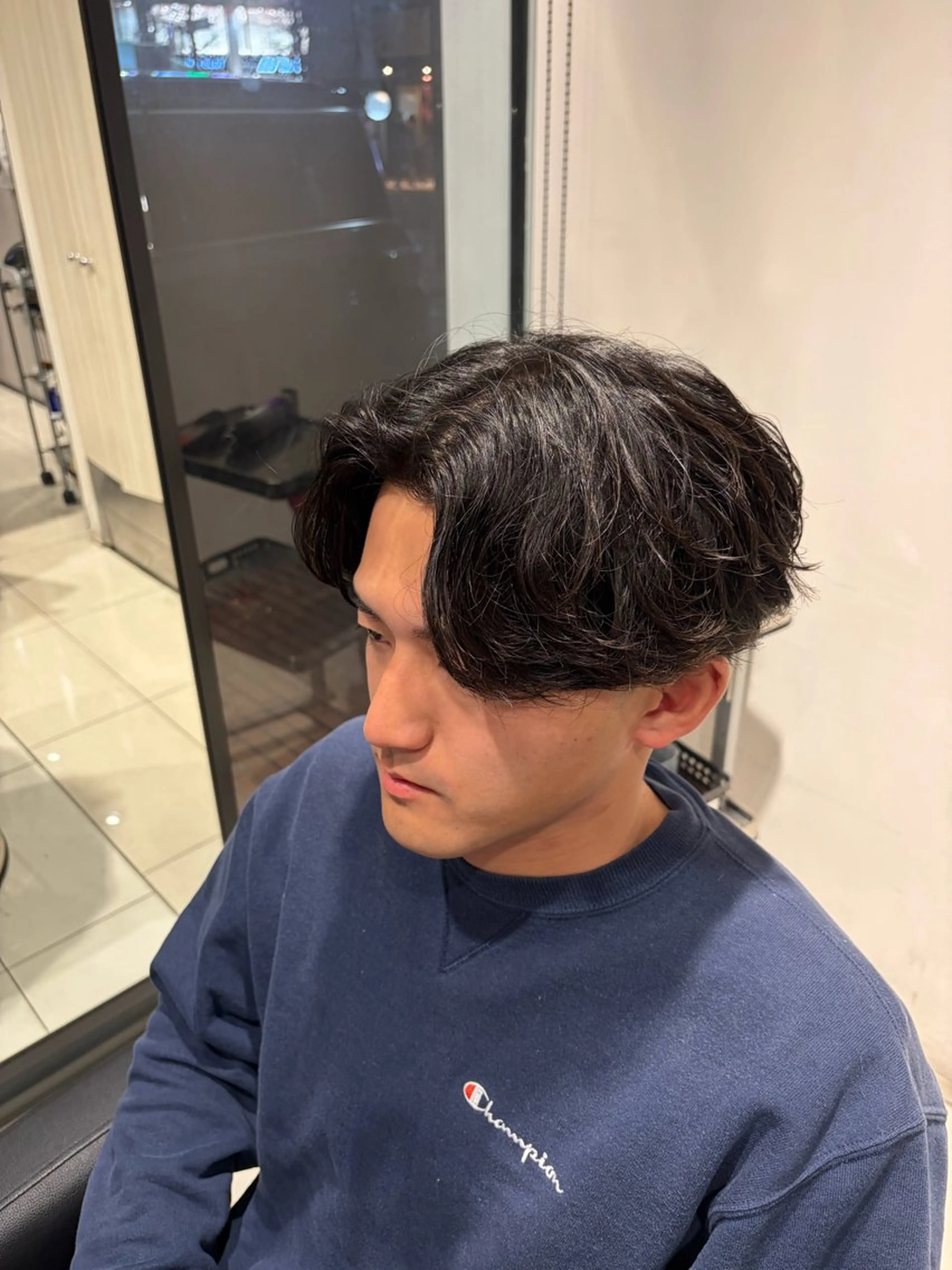 パーマ メンズ メンズパーマ 刈り上げ ニュアンスパーマ 関内/メンズ専門/ パーマ推し/菊池蒼大のヘアスタイル