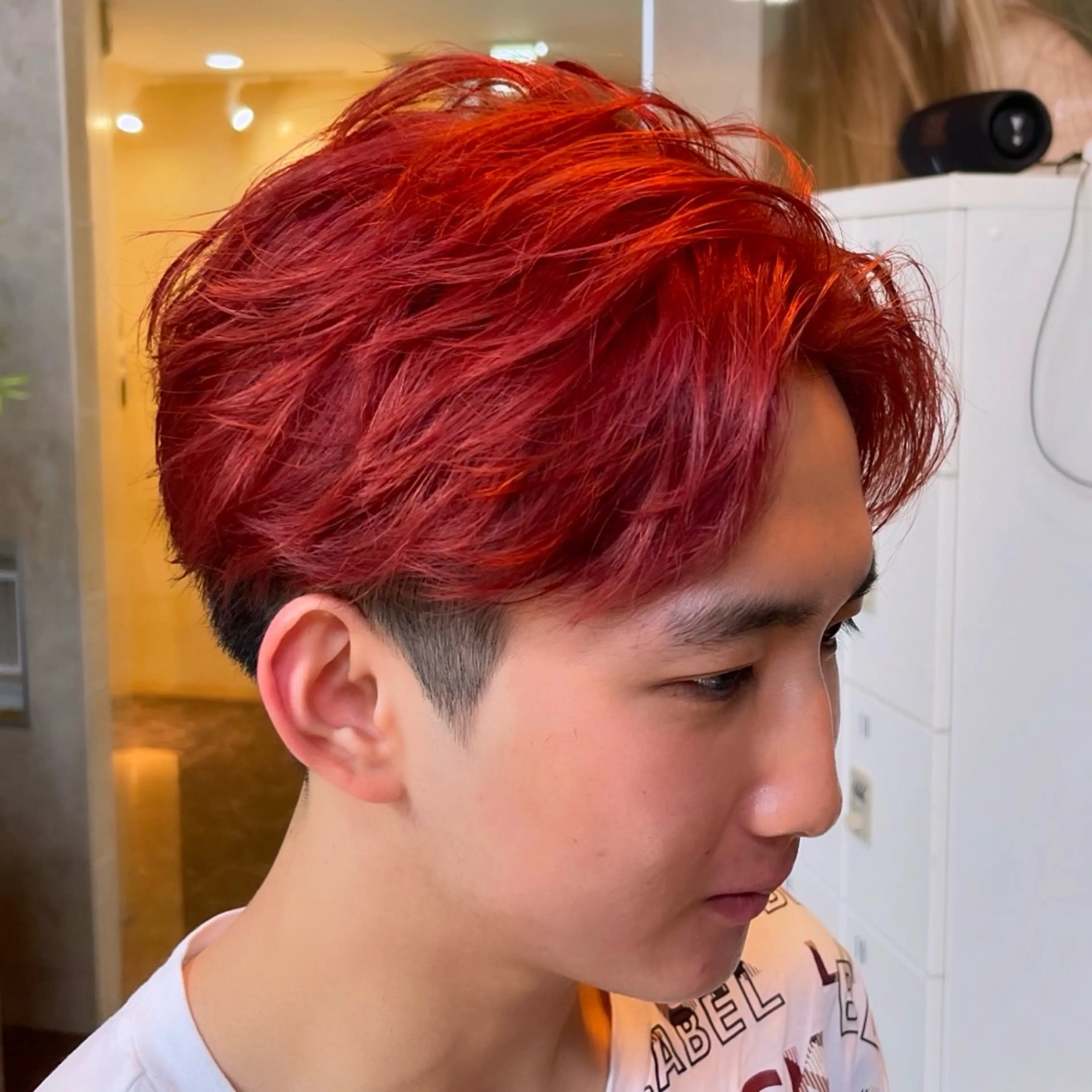 ショート カラー レッドカラー CARE SHINSAIBASHI所属・縮毛・酸性ストレート 専門 今井のヘアスタイル