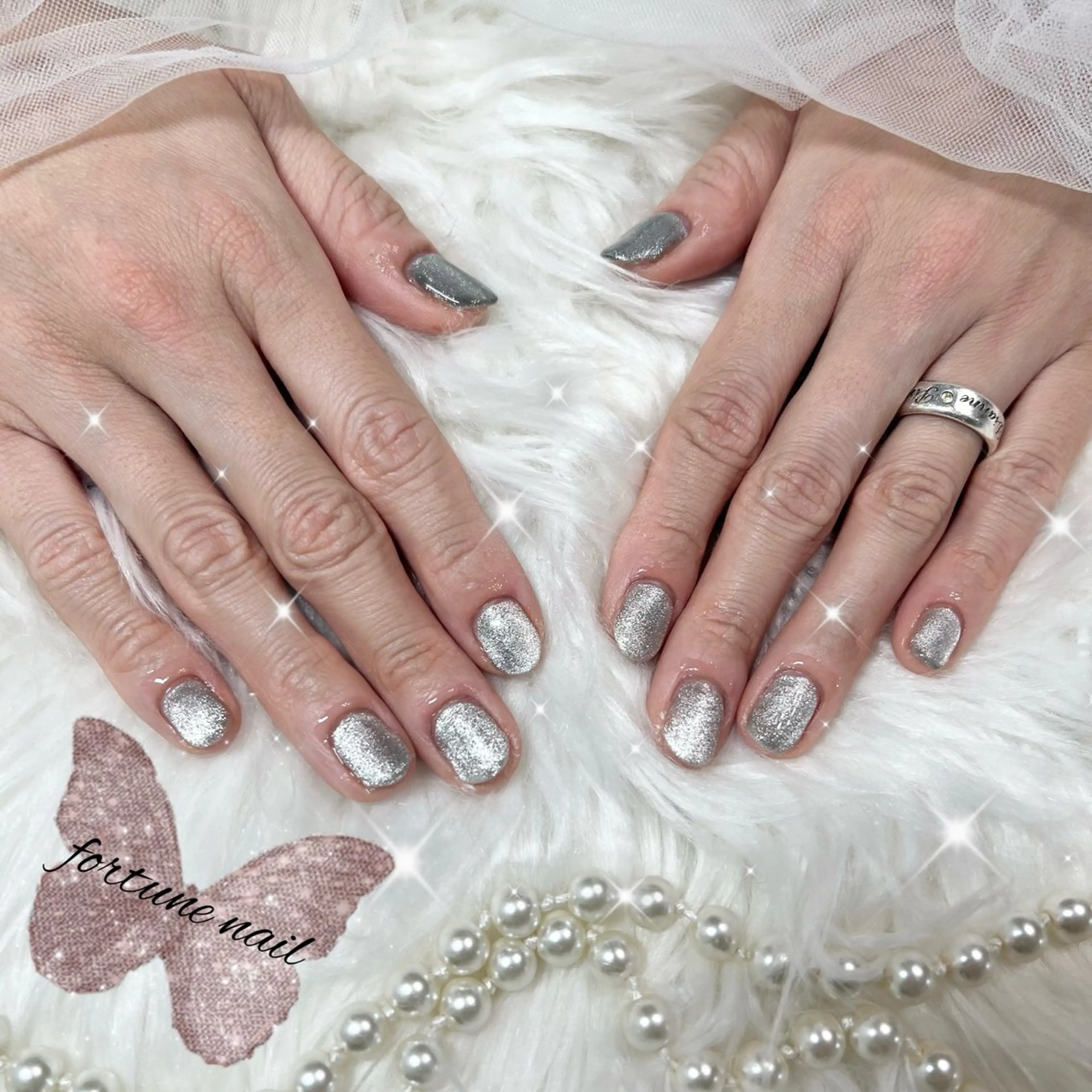 ネイル マグネットネイル ハンドネイル 💜 Yuuna💜のネイルデザイン