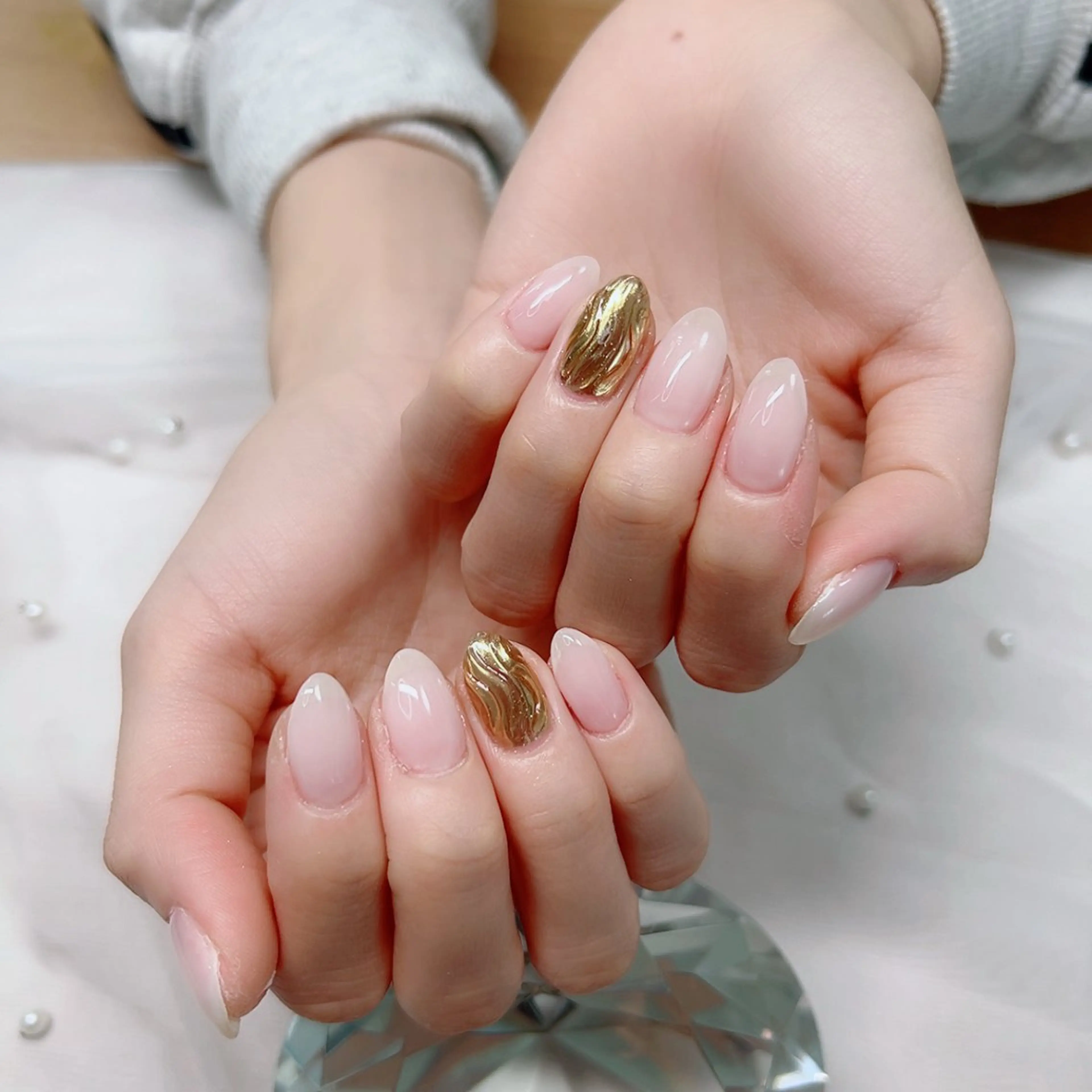 ネイル ミラーネイル ワンカラーネイル ハンドネイル Cute Tips nailのネイルデザイン