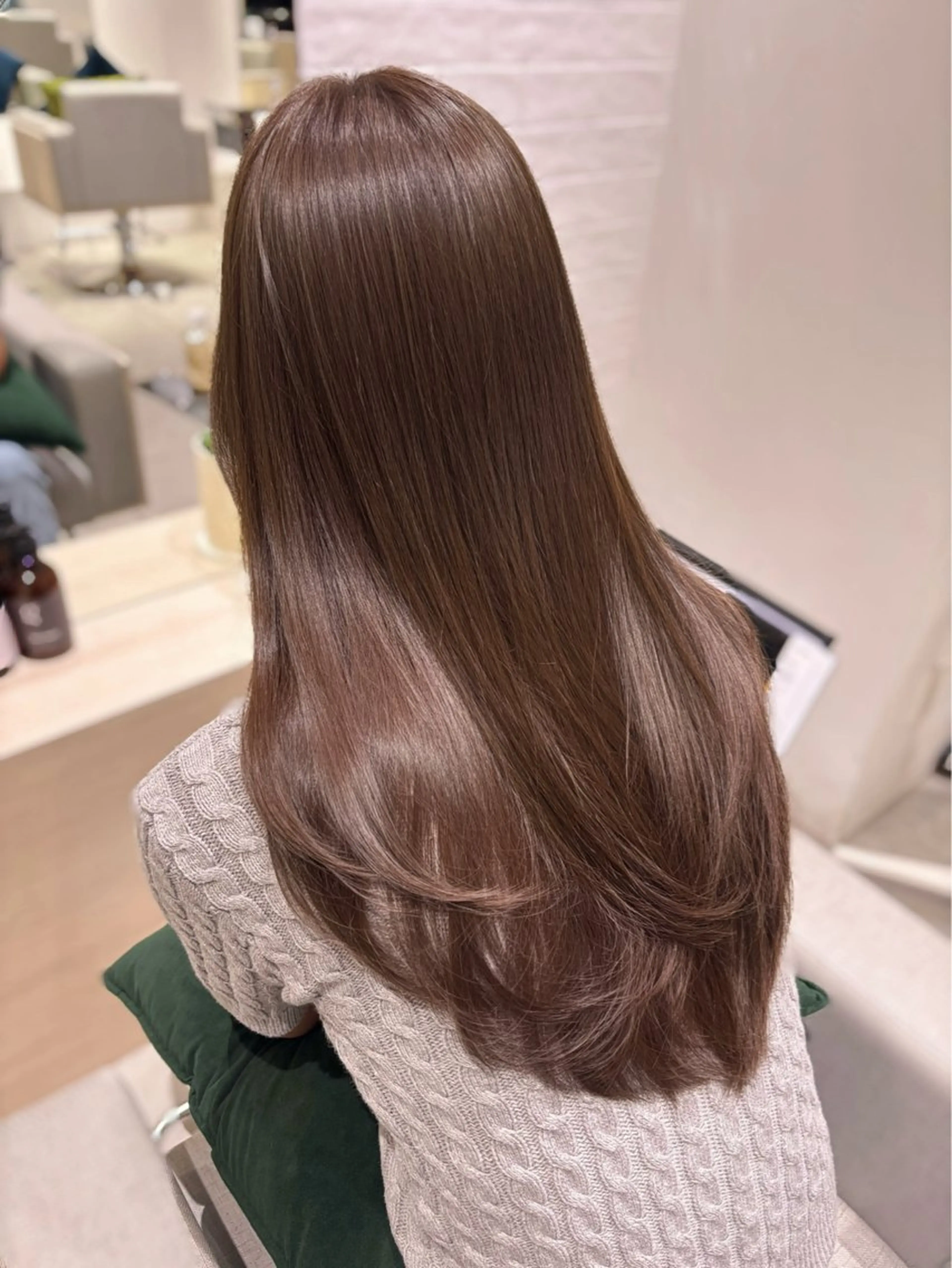 ロング カラー ベージュカラー ブリーチ ブリーチなしカラー 韓国風ヘア レイヤーカット ヘアカラー 銀座/韓国レイヤー/ 艶カラー🍓原田侑依のヘアスタイル