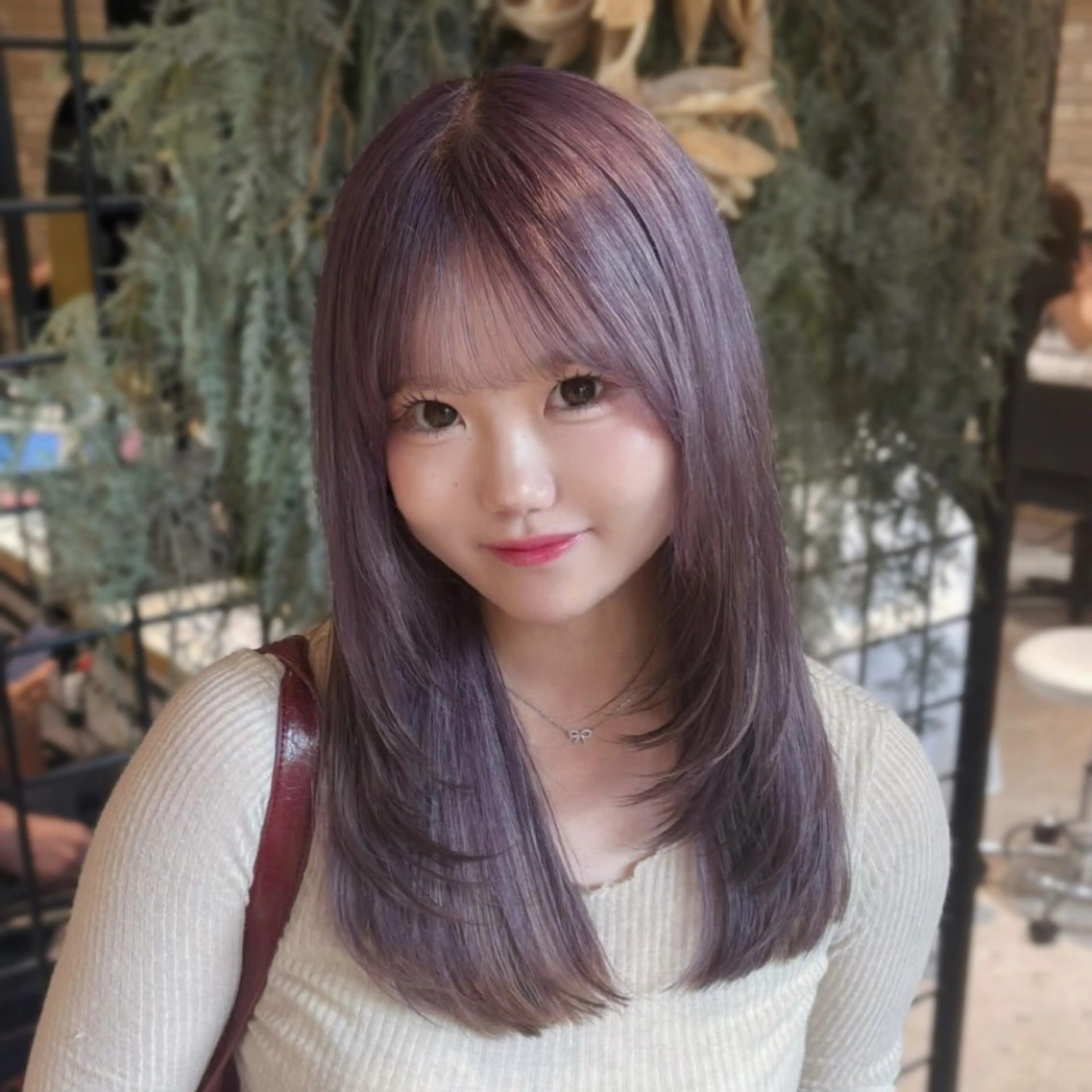 ロング カラー ヘアアレンジ ラベンダーカラー レイヤーカット カット ヘアカラー ハイトーン/レイヤー /メンズパーマのヘアスタイル