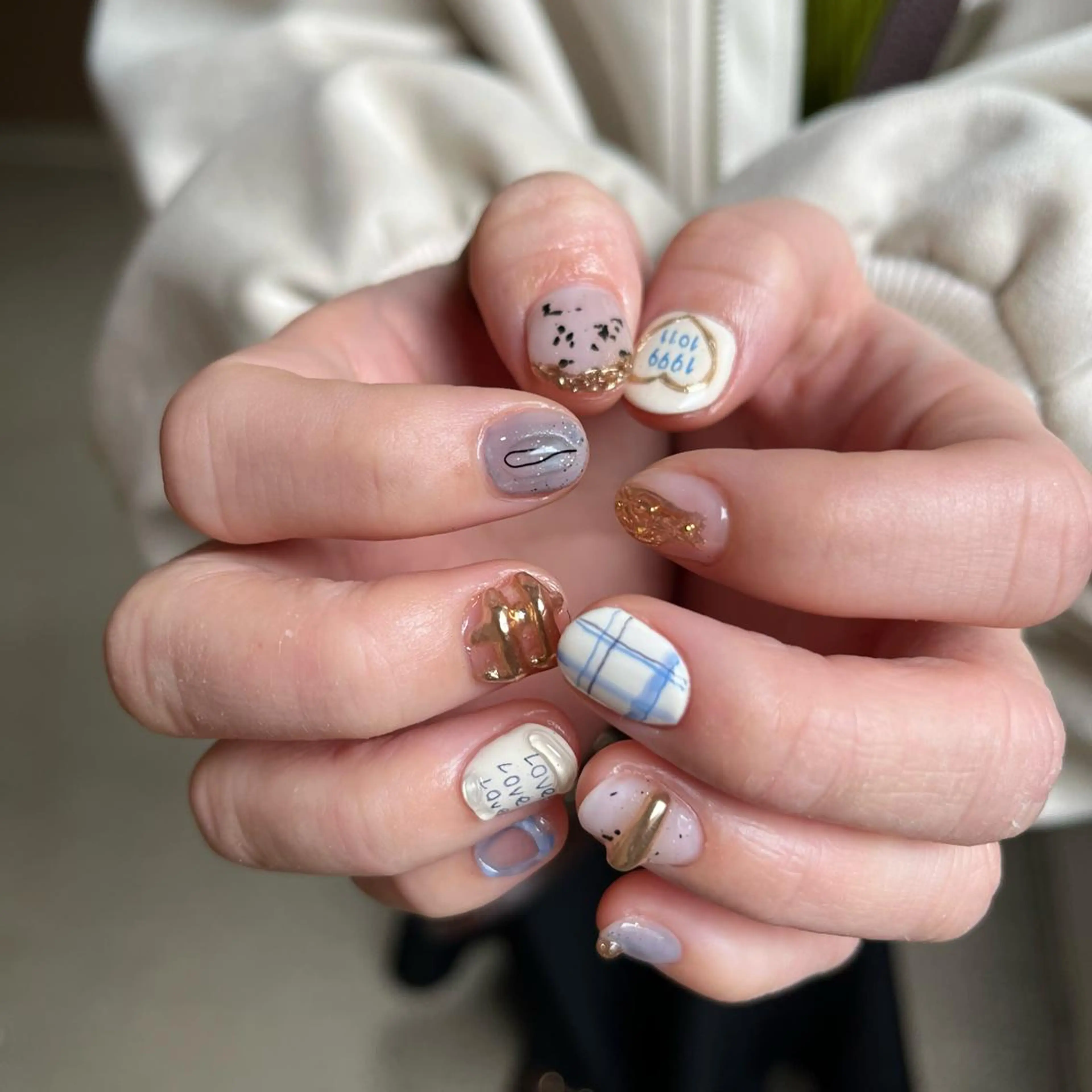 ネイル ブルー ハンドネイル nail salon O (en)所属・vegh. nail／阿波座のネイルデザイン