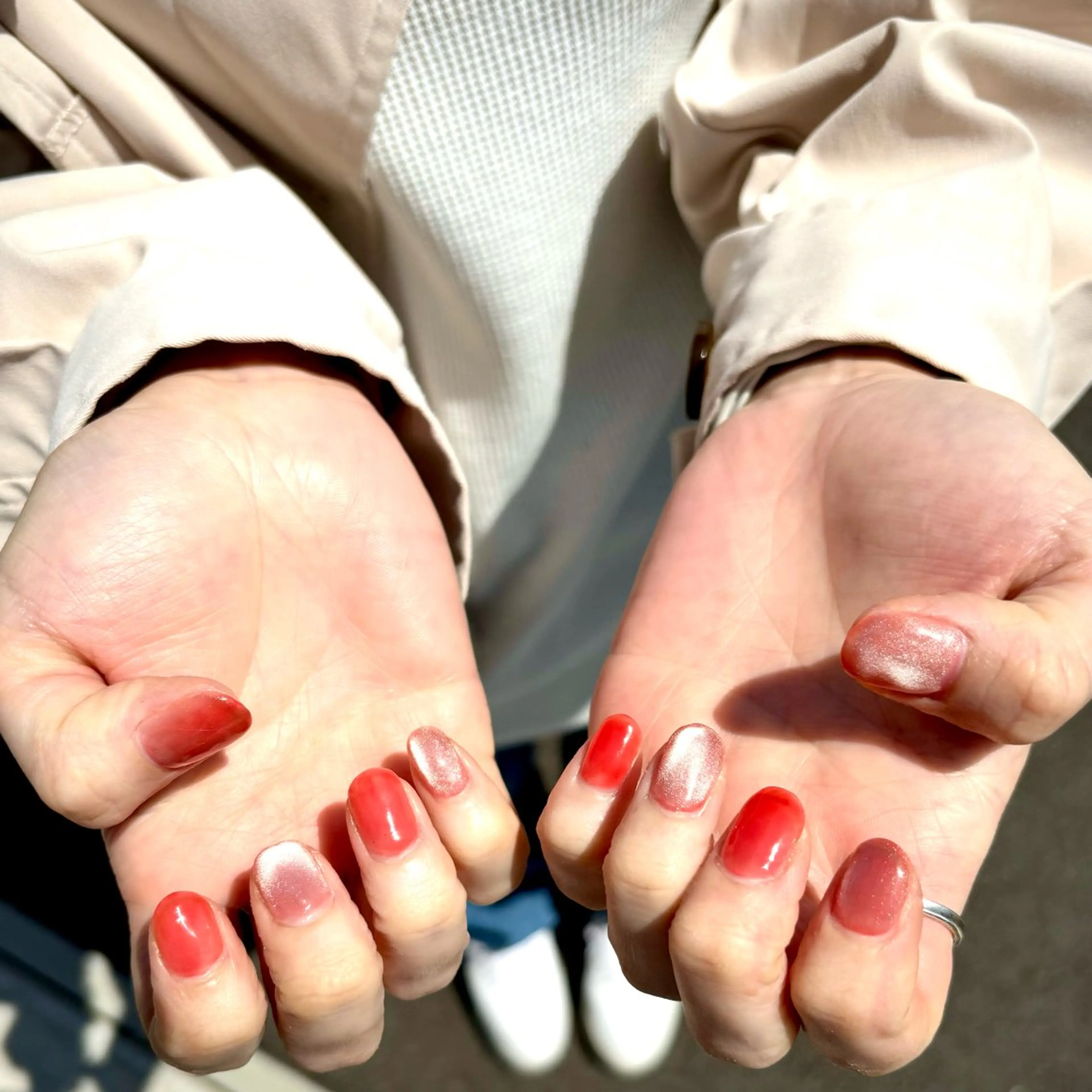 ネイル マグネットネイル ワンカラーネイル ぽっぷん satomiのネイルデザイン