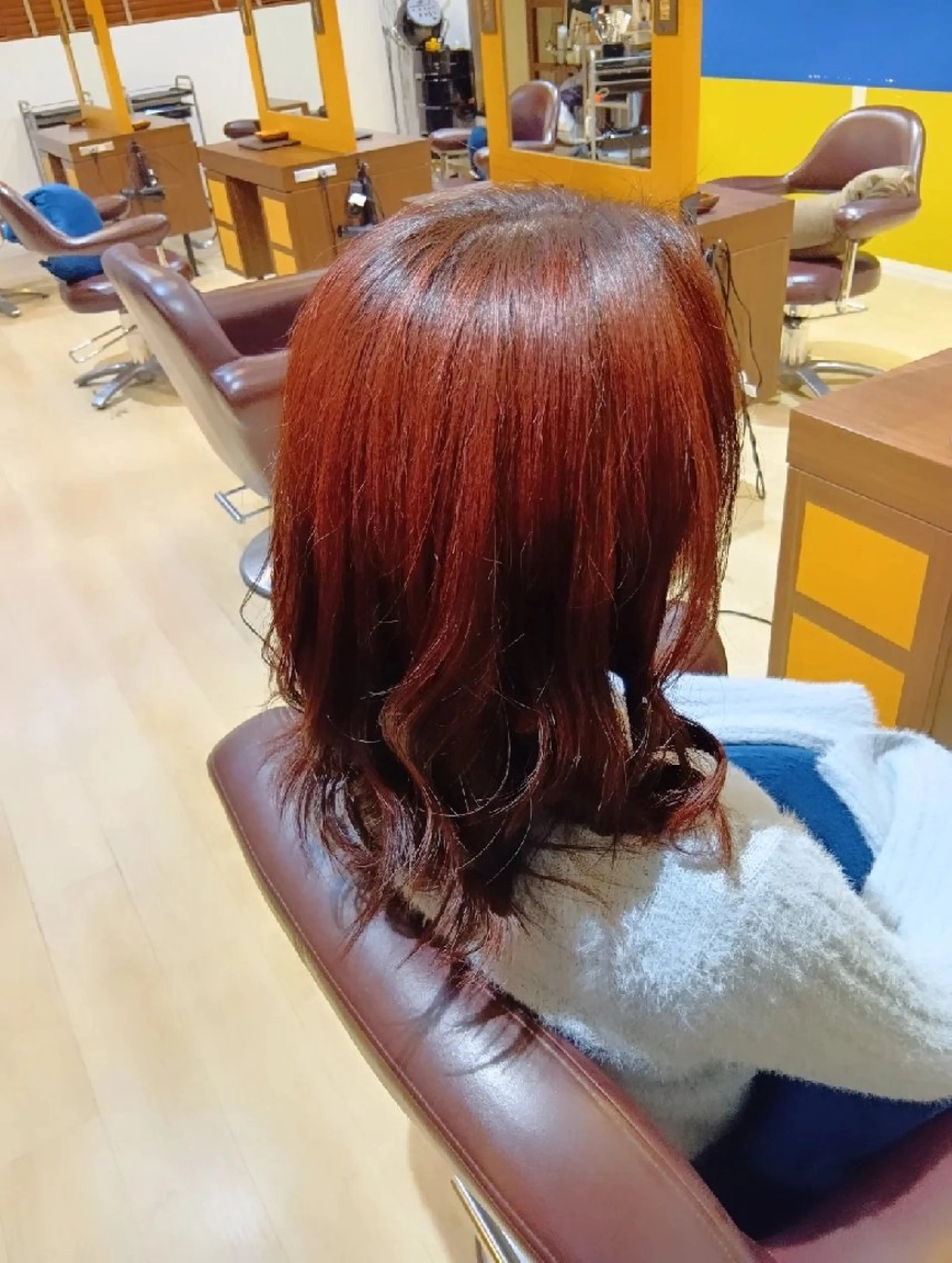 カラー セミロング ブリーチ ブラウンカラー レッドカラー レッドブラウン 縮毛矯正 ヘアカラー トリートメント 小林暢🌟Orque 髪質改善サロン🌙のヘアスタイル