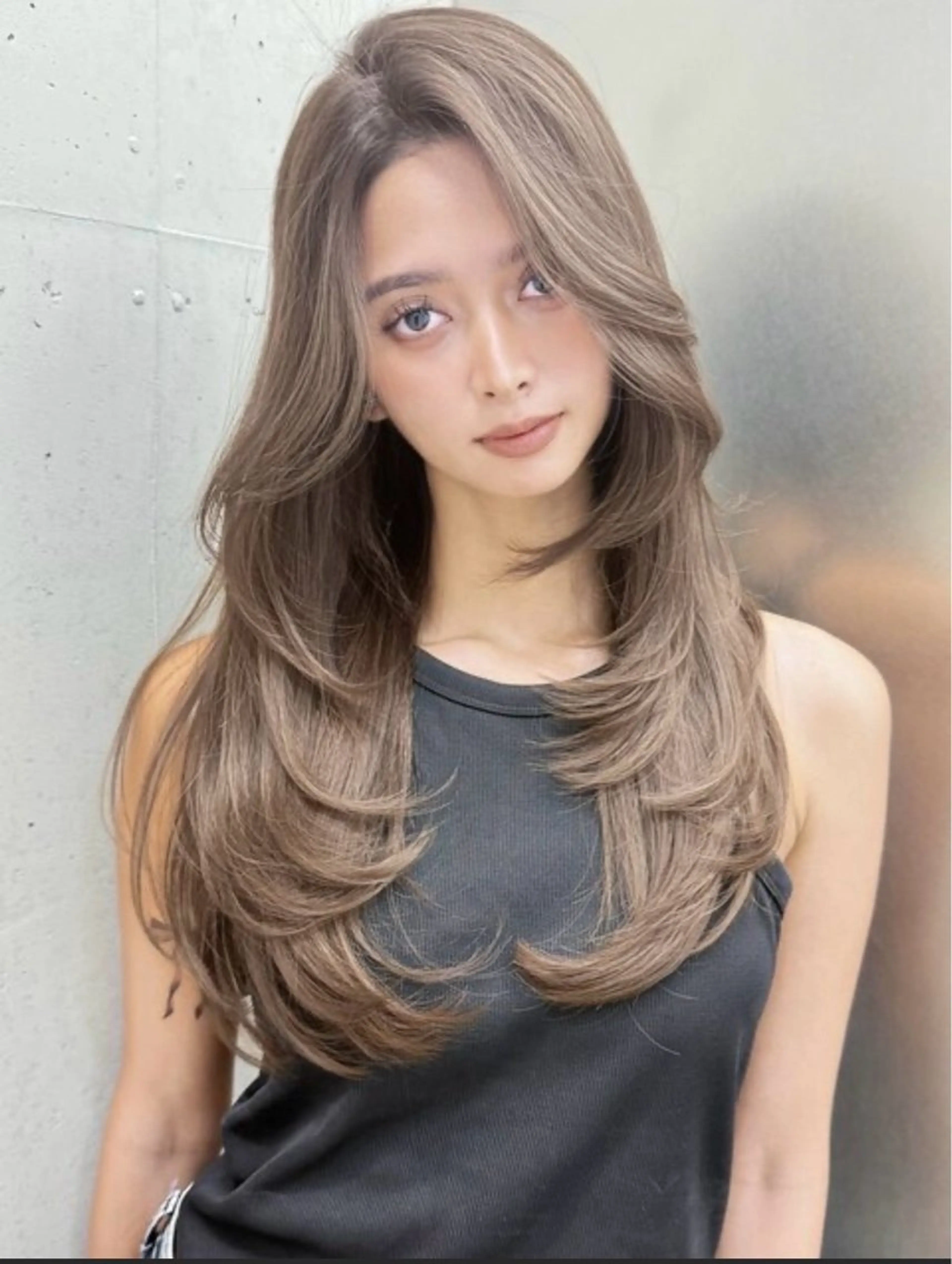 ロング レイヤーカット ヘアカラー トリートメント Miyu/透明感 カラー/layerのヘアスタイル