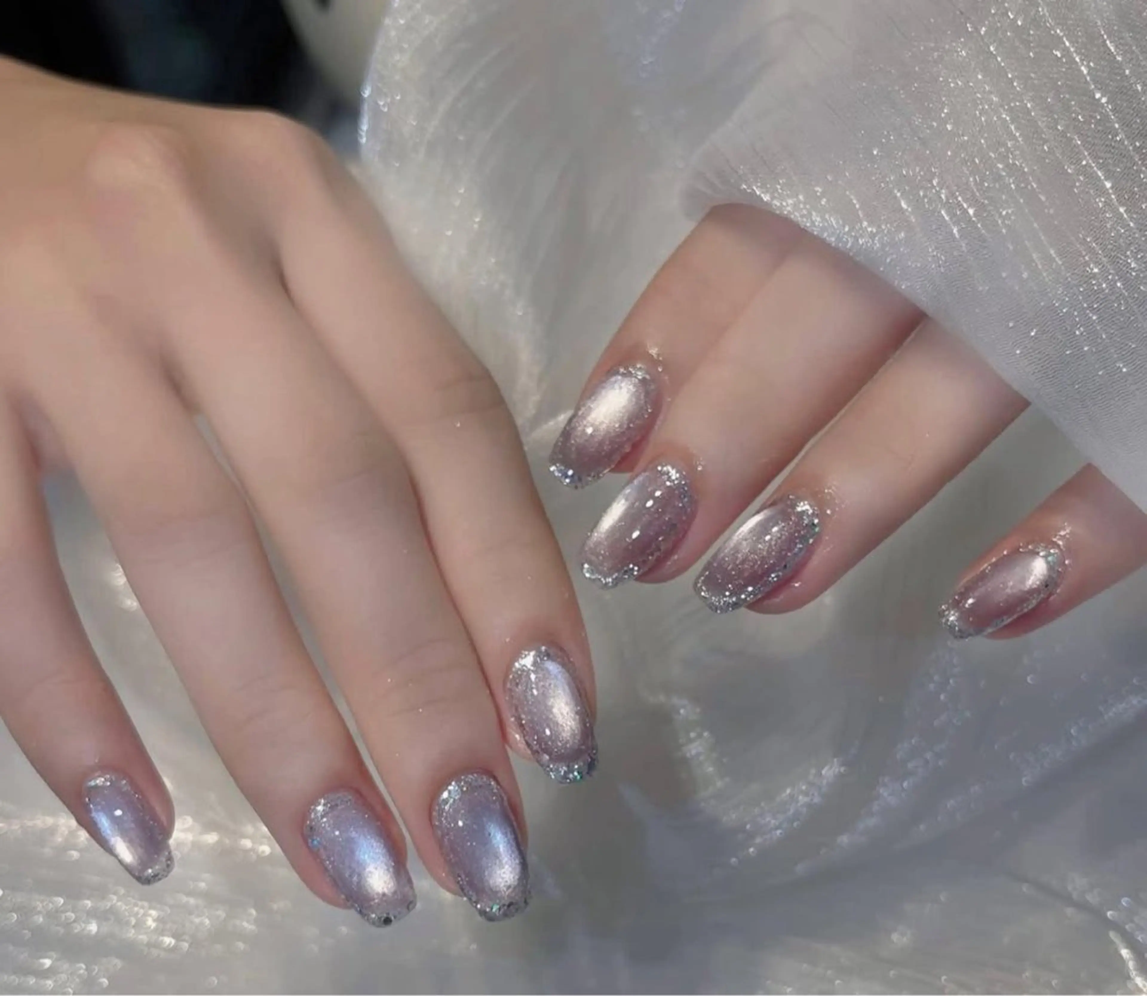 ネイル フレンチネイル ジェルネイル マグネットネイル 持ち込み ニュアンスネイル Ribbonnail salonのネイルデザイン